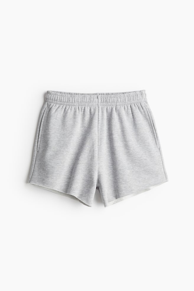 Pantalón corto en sudadera - Gris claro jaspeado - 1