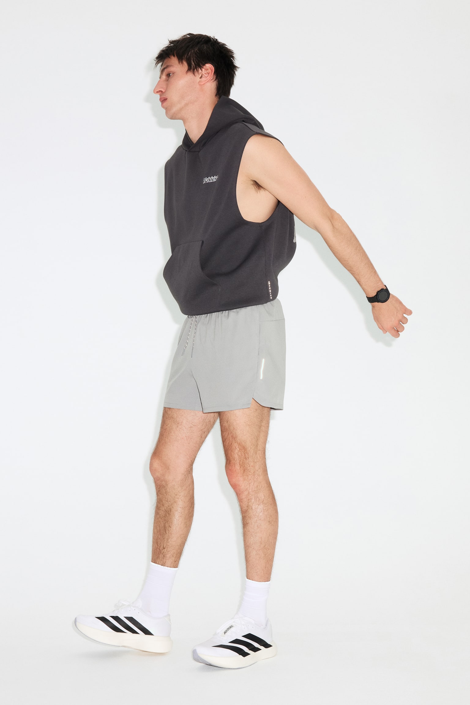 Mouwloze sporthoodie met DryMove™ - Donkergrijs/Running/Grijs gemêleerd/Bordeauxrood/365 Training Team - 5