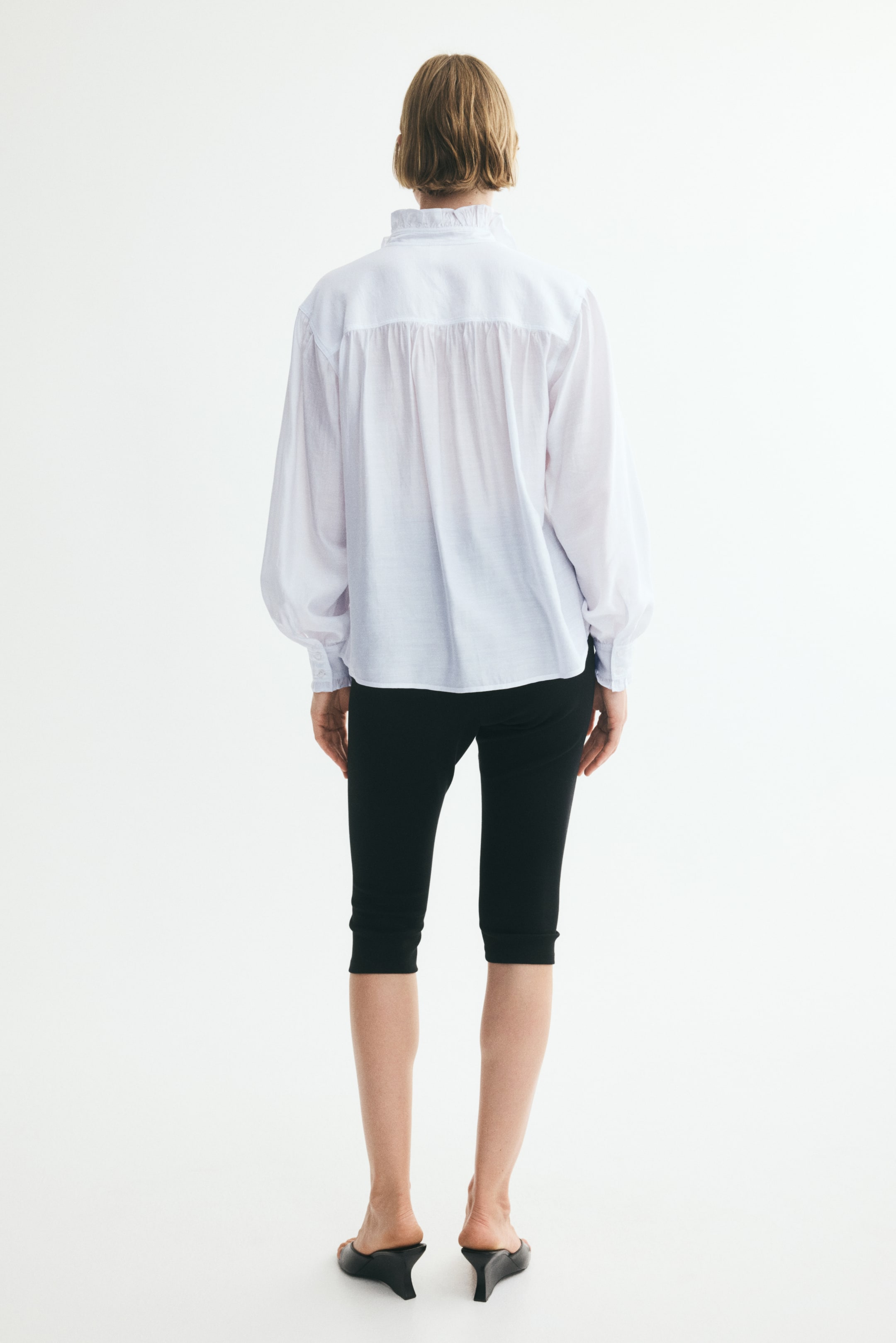 Ruffled Button-Front Blouse
