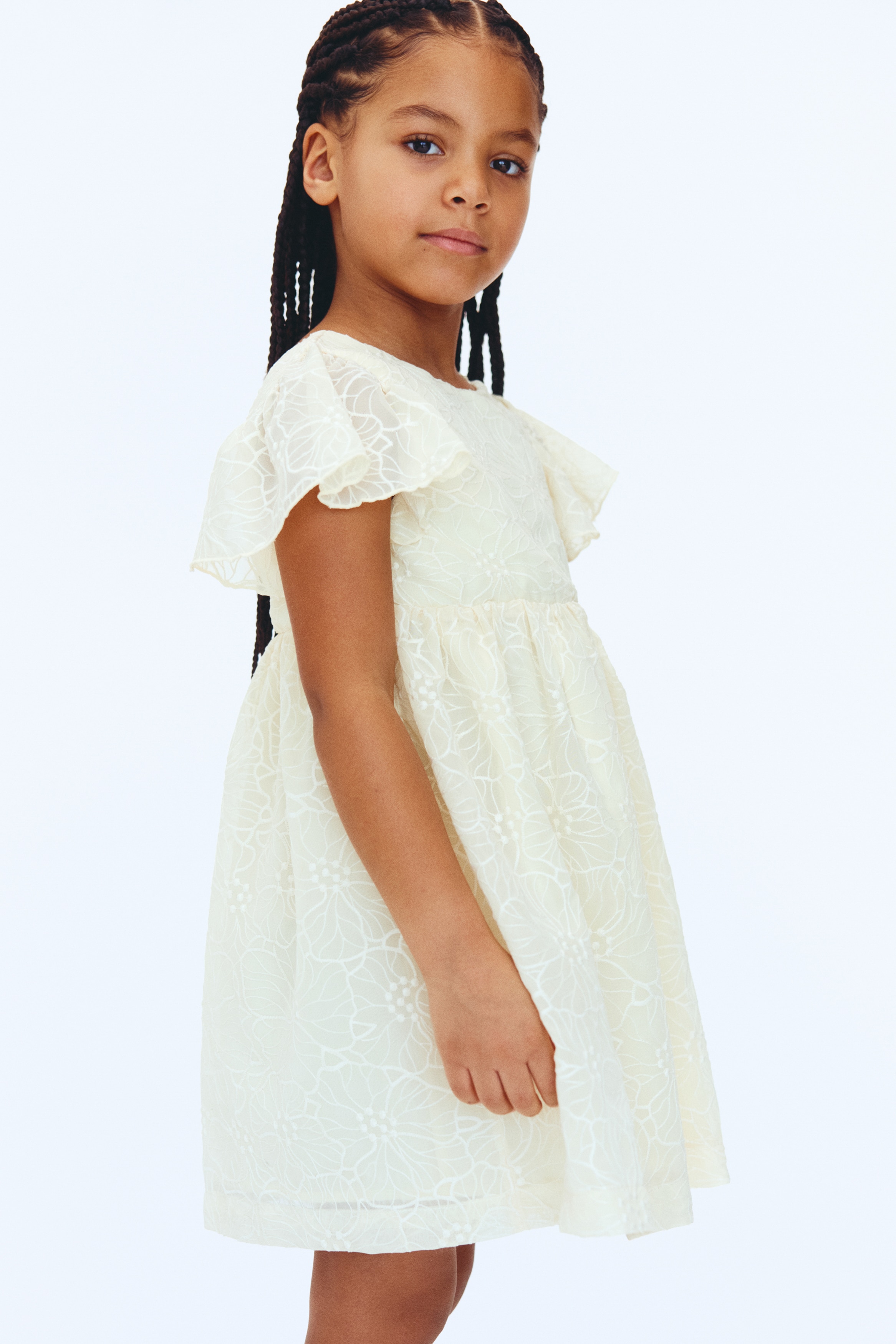 İşlemeli Elbise - Açık sarı