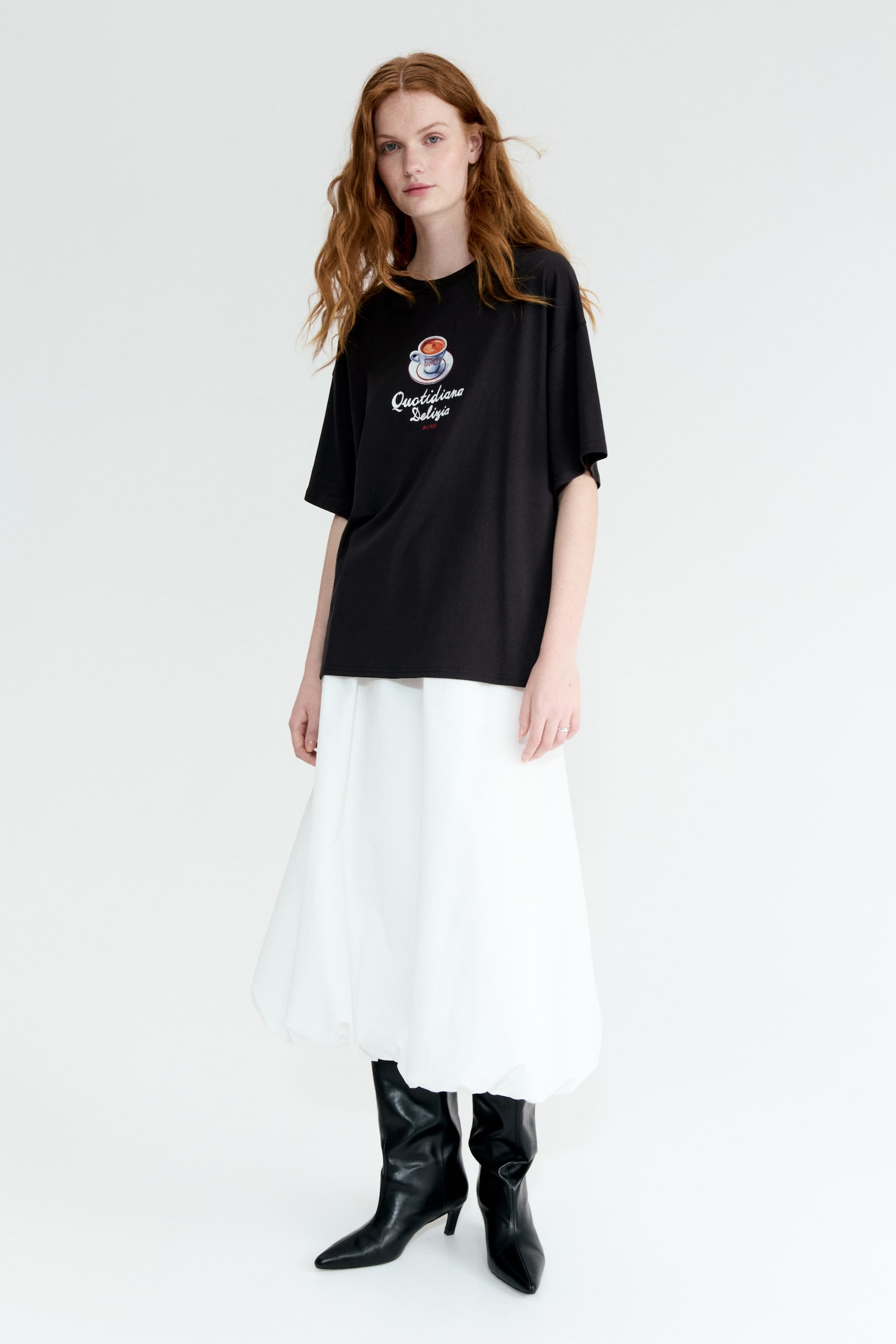 Oversized T-Shirt with Printed Motif - Dark gray/Espresso/White/La Dolce Vita/White/Butter/White/Dunas Cantoras/White/Black/Iméra Paralías/Light yellow/sun/Cream/Taormina Sicily/Pink/Sunset/Light beige/Macchiato - 5