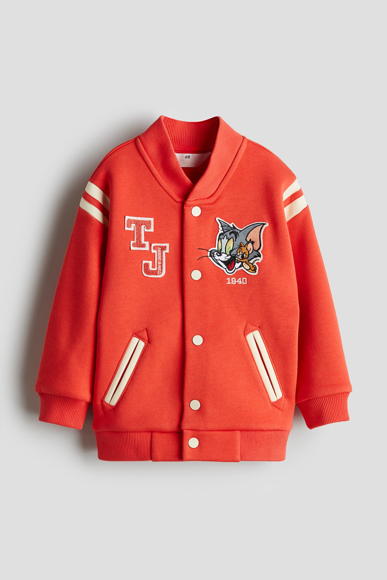 Appliquéd Baseball Jacket Red/Tom and Jerry Kids H&M PH