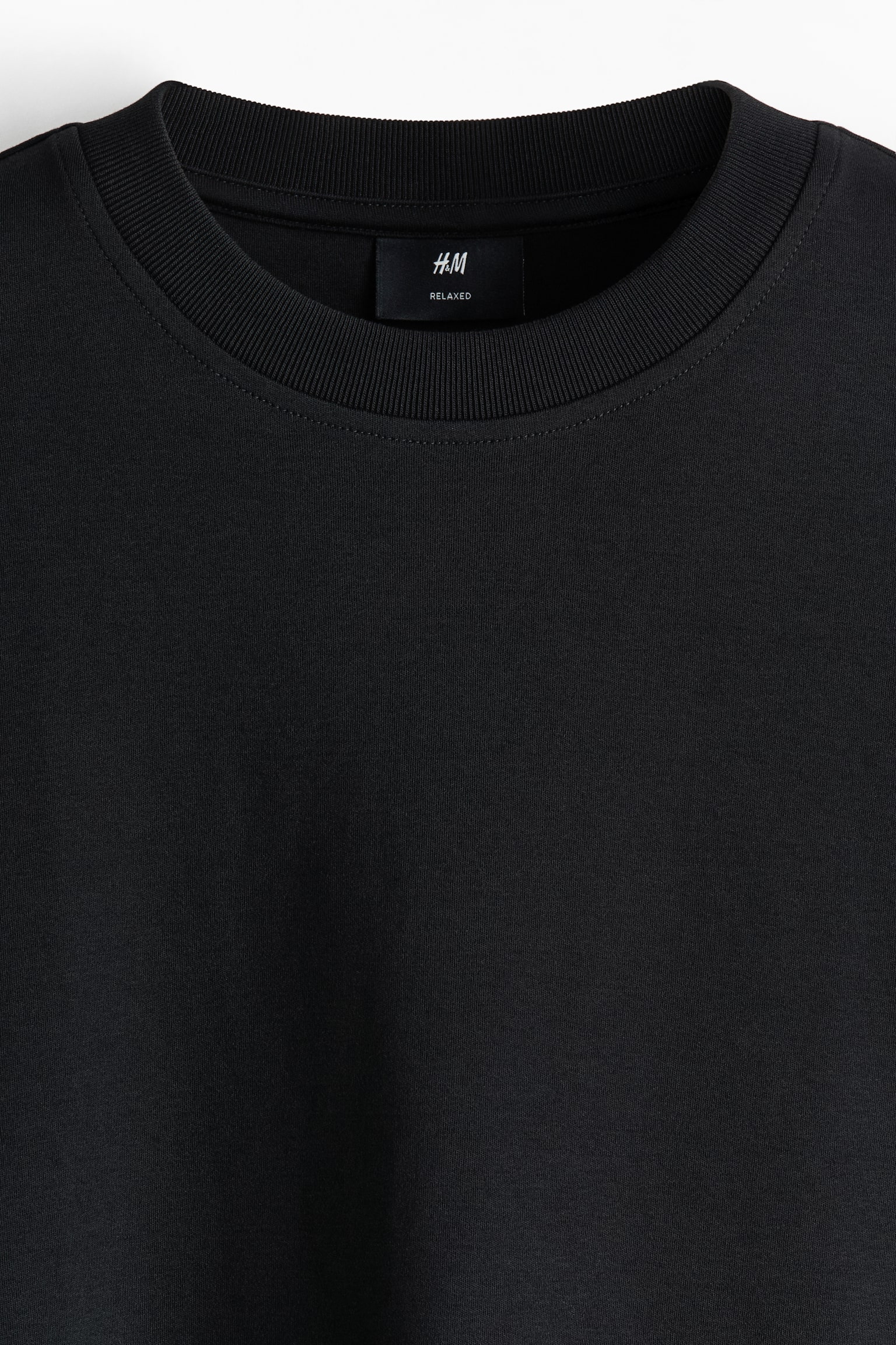 Мужская футболка H&M Relaxed-Fit Interlock, цвет: Чёрный — фото 6