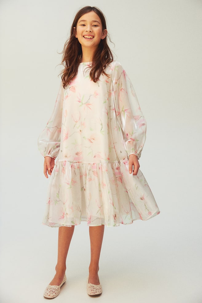 Patterned organza dress - Cream/Floral - 3