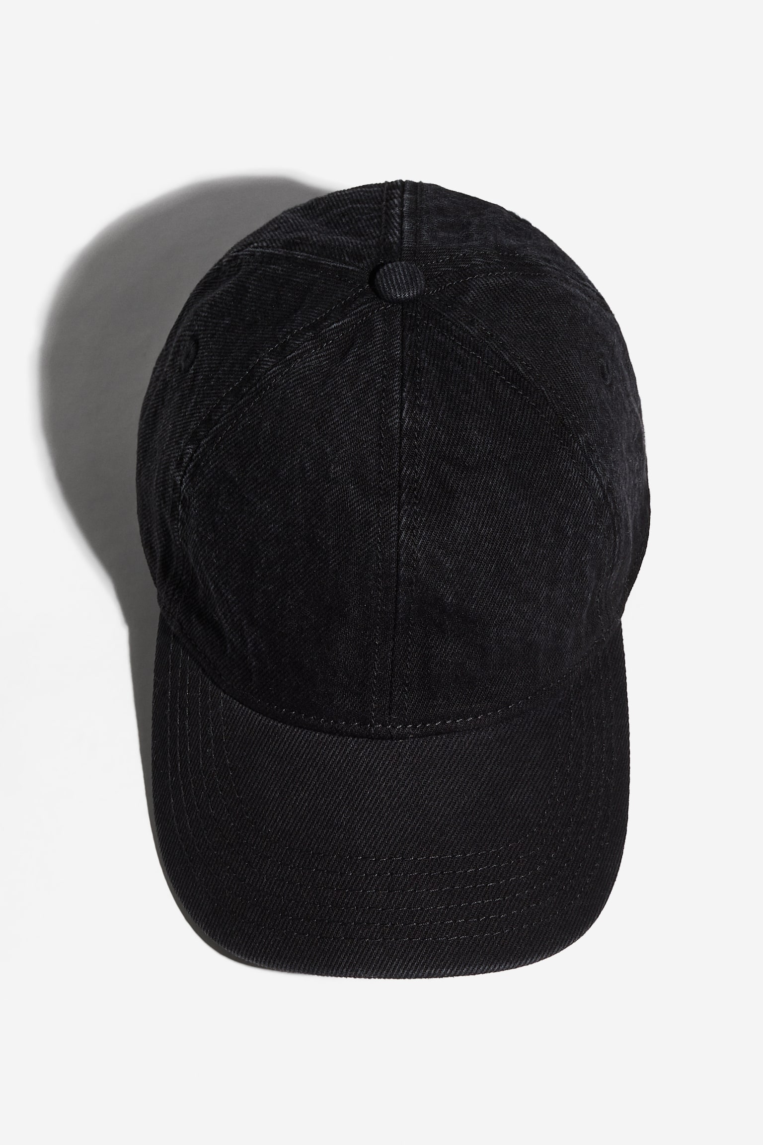 Washed-look denim cap - Black/Beige/Cream - 1