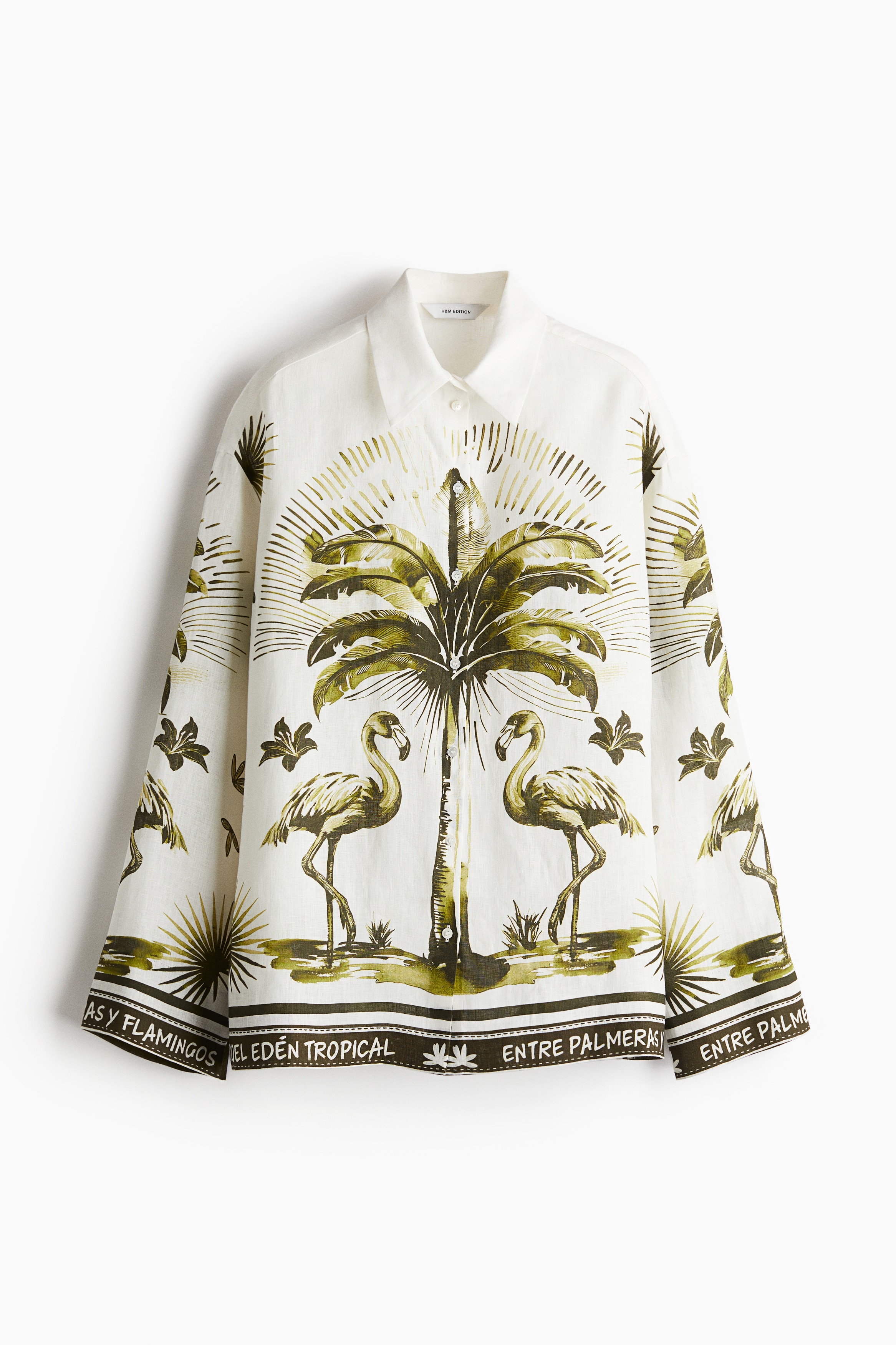 Print Linen Shirt - Cream/Pattern