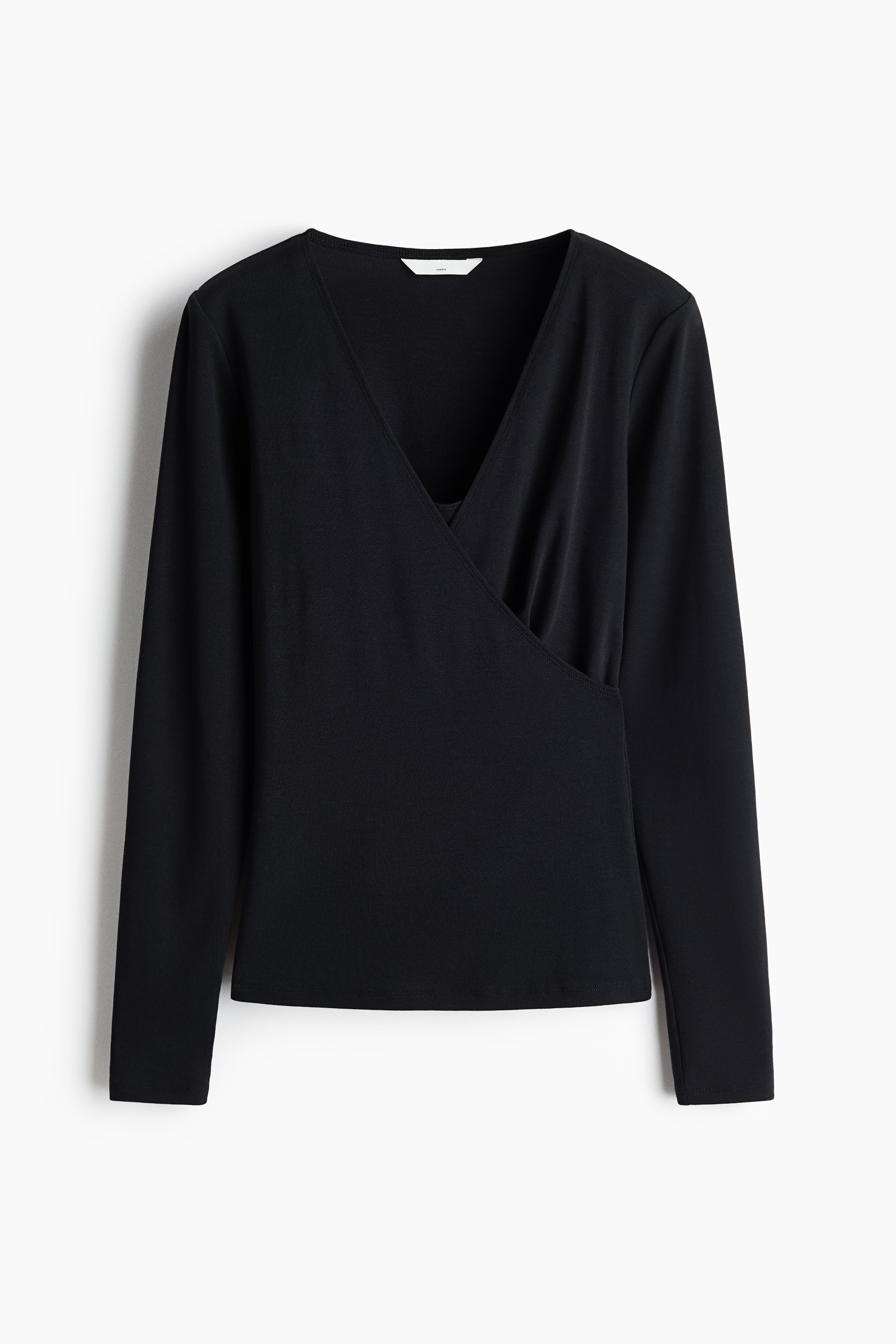 MAMA Geripptes Stillshirt - Schwarz