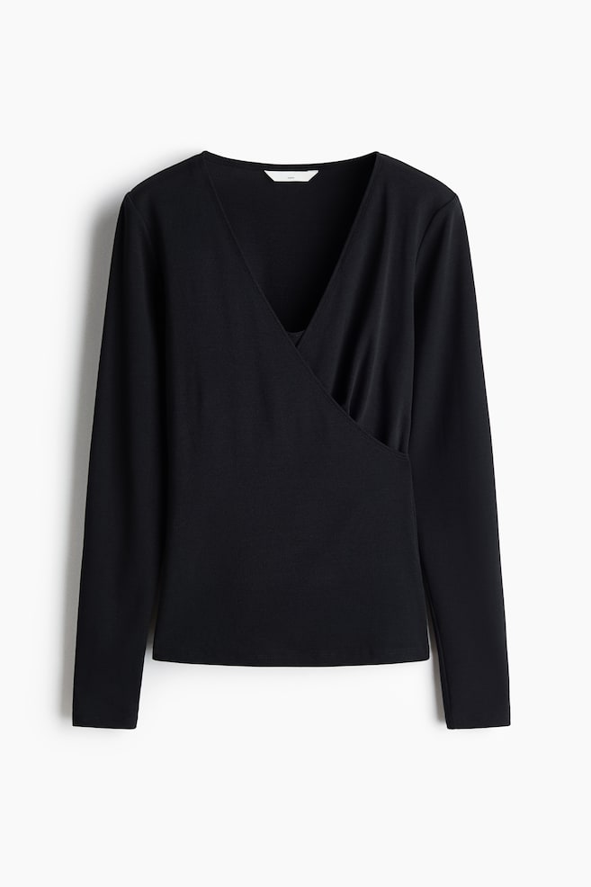 MAMA Ribbed Nursing Top - Black - 1