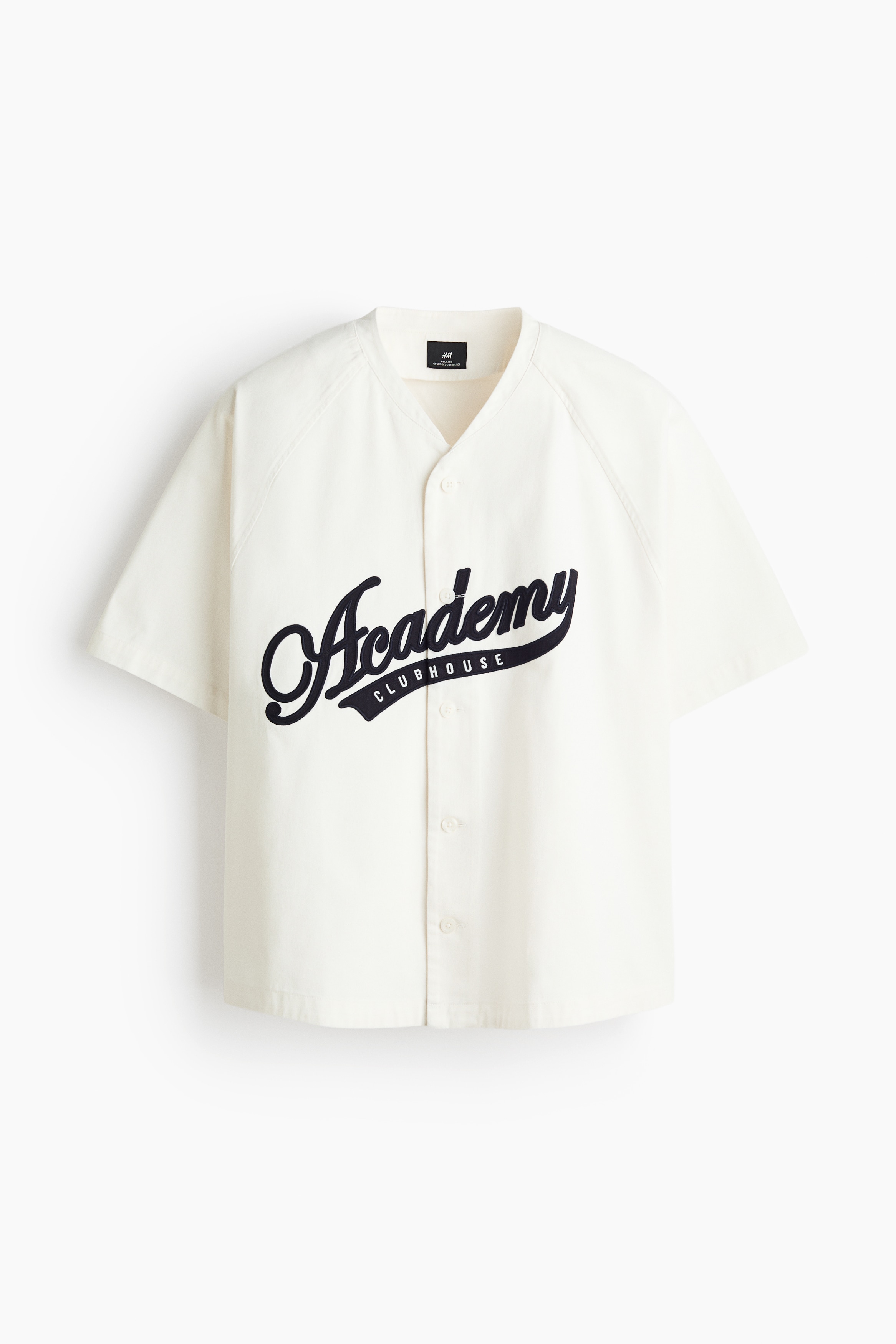 Relaxed-Fit Cotton Baseball Shirt - White/Academy Club House/Navy blue/Academy Club House