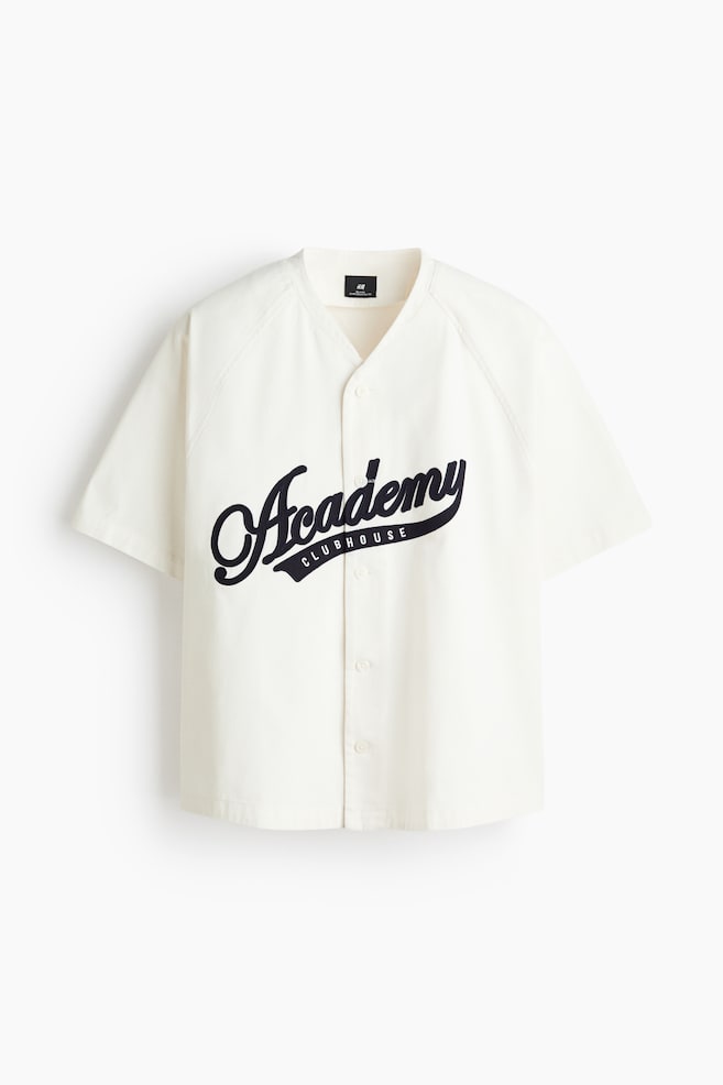 Relaxed-Fit Cotton Baseball Shirt - White/Academy Club House/Navy blue/Academy Club House - 1