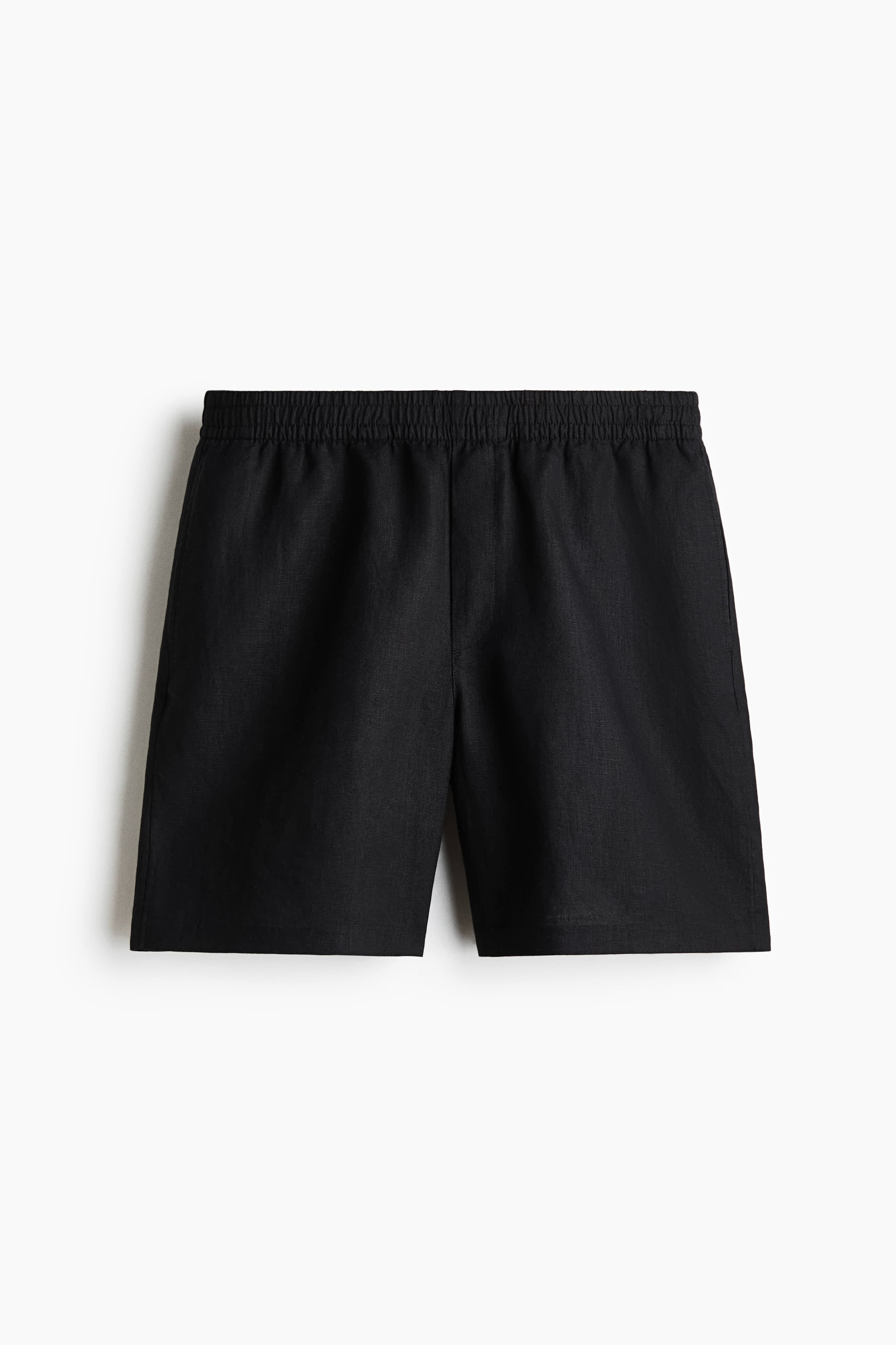 Relaxed-Fit Linen Shorts - Black/Dark dusty blue/White/Light beige