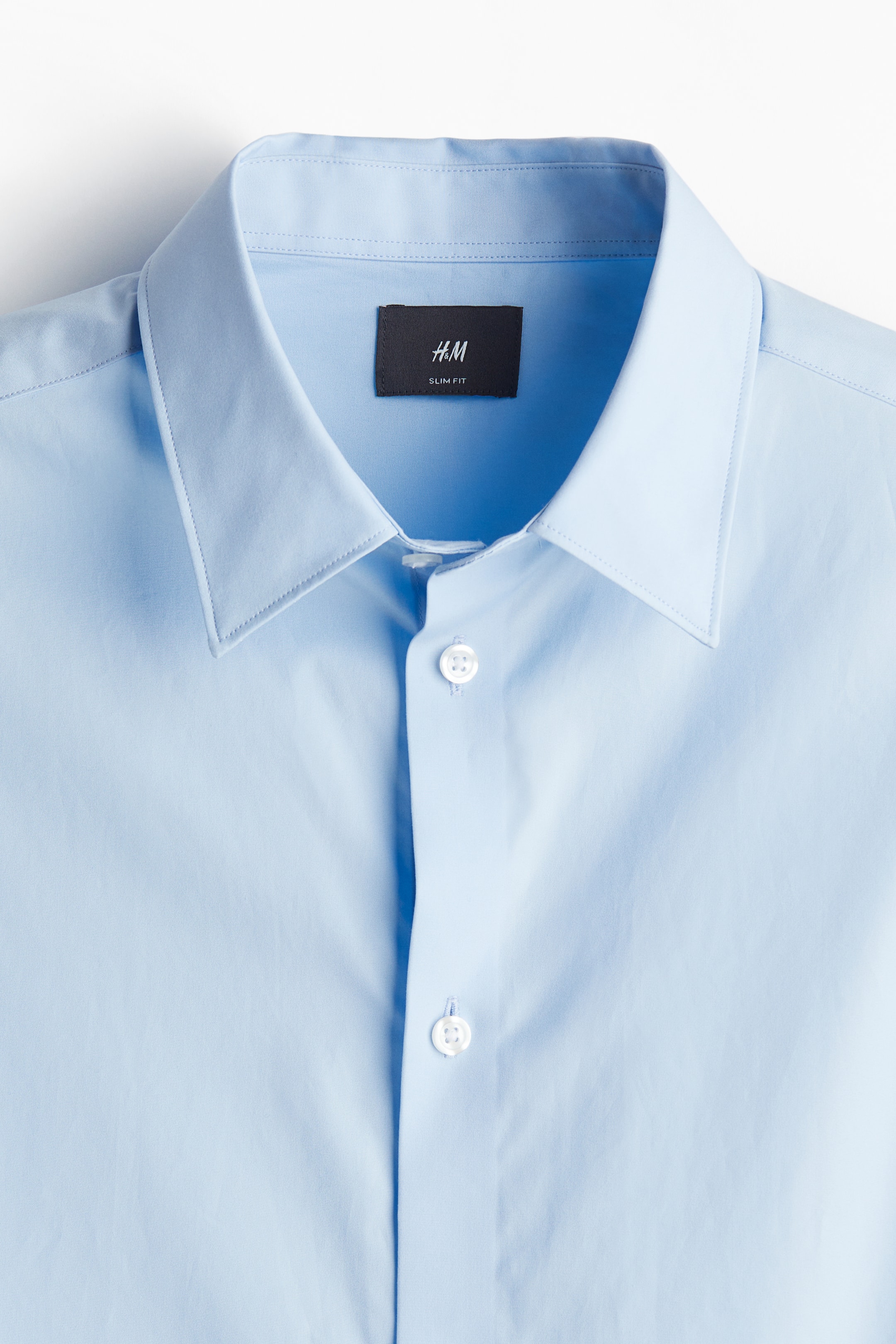 Slim Fit Pima cotton shirt - Light blue - Men | H&M GB 7