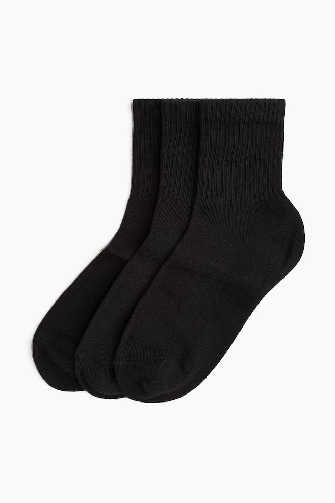 3-pack socks - Black/White/Ivory/Beige marl/Dark beige/Dark brown/White/Ivory/Grey marl/Beige marl/Flowers/Mole/Cream/Khaki green - 1