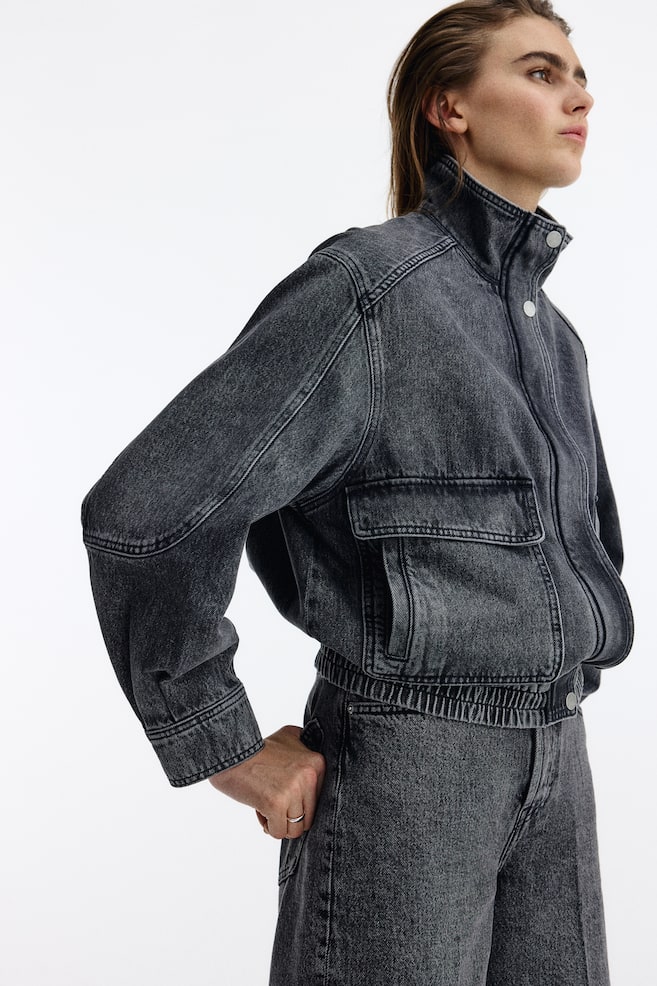 Oversized denim jacket-Denim gray - 4