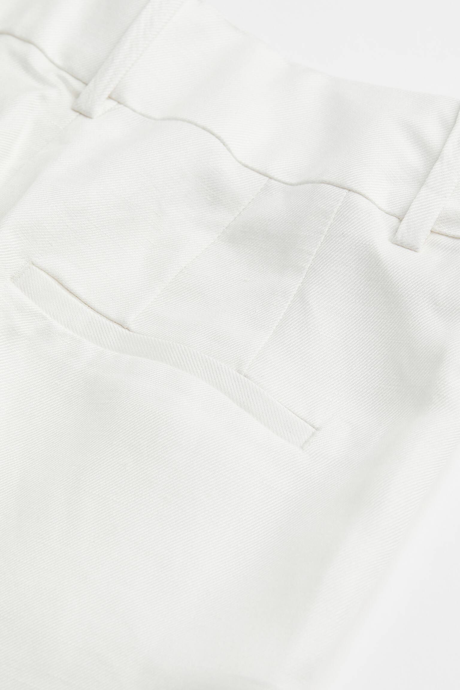 Tailored linen-blend trousers - Regular waist - Ankle length - White ...