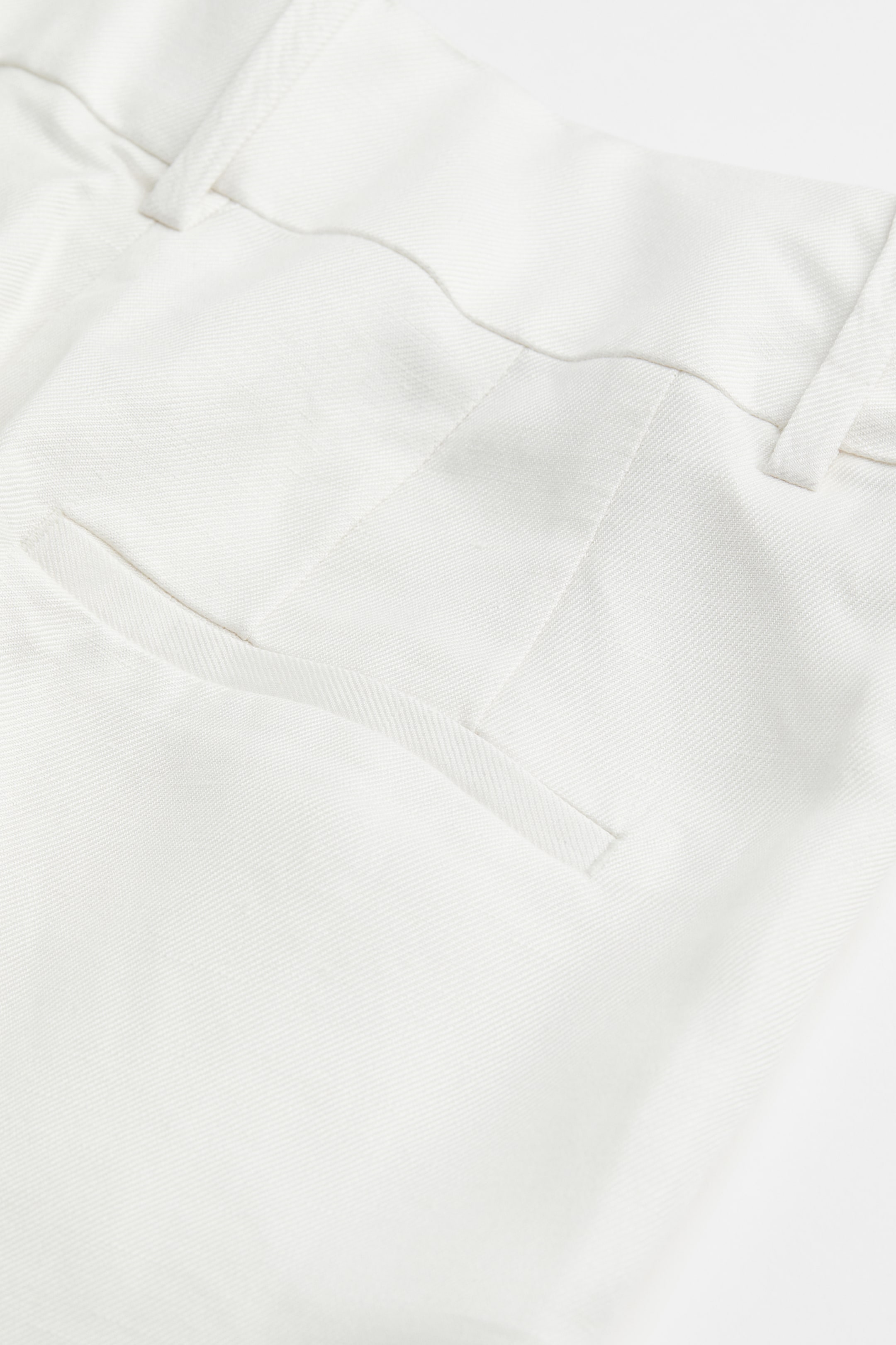 Tailored linen-blend trousers - Regular waist - Ankle length - White ...