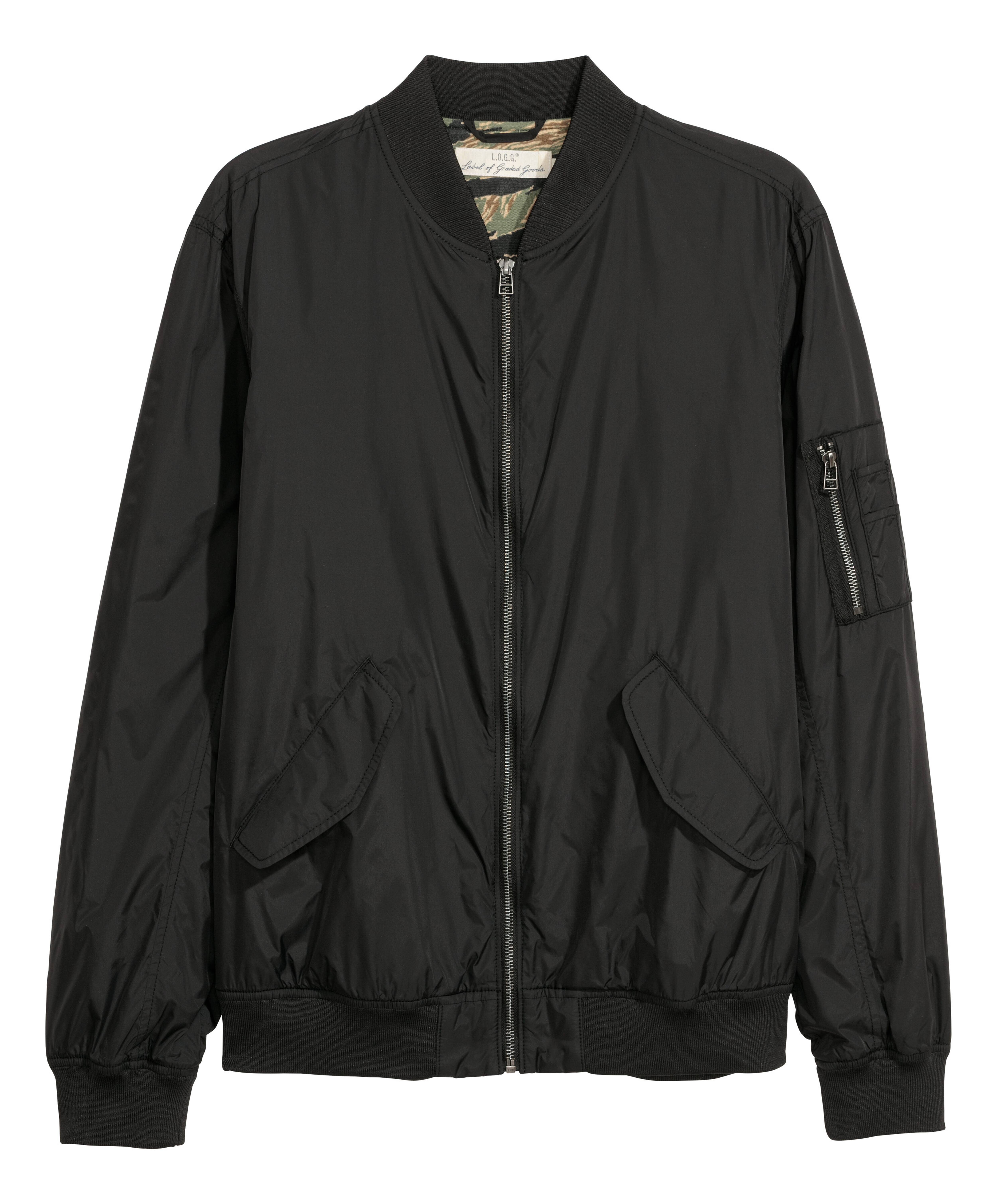 Nylon Bomber Jacket - Dark blue - Men | H&M US