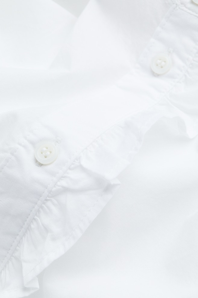 Frill-trimmed blouse - White - 4