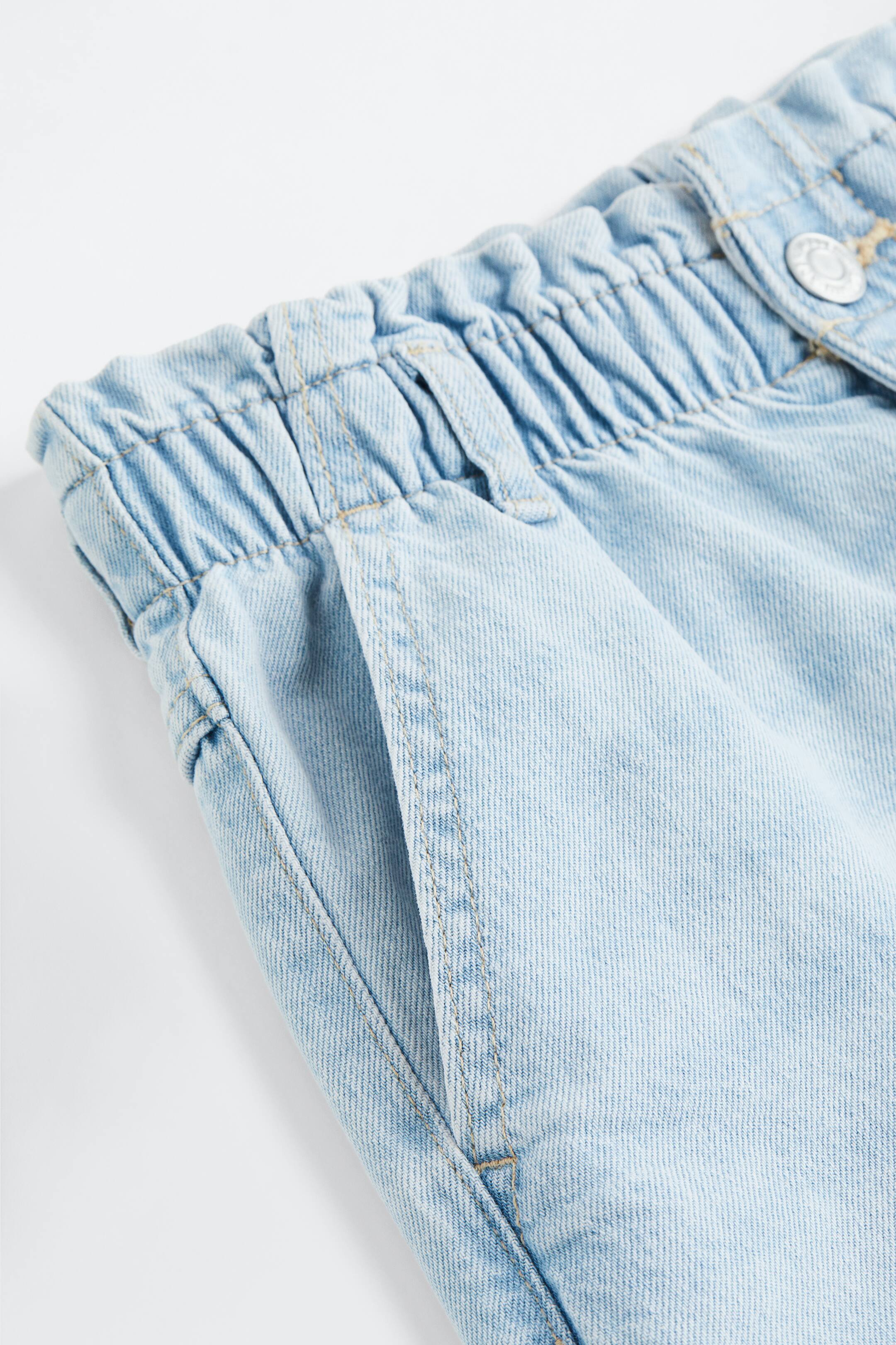 Pantalon Jean Fille Coupe Ample Jambes Larges - Taille élastique, Couleur Bleu, Taille 146 - Pour Enfant, Confortable Et Tendance