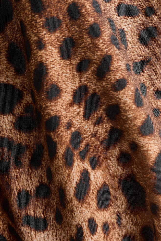 Falda maxi de satín - Beige/Diseño de leopardo/Rosa durazno/Café oscuro - 4