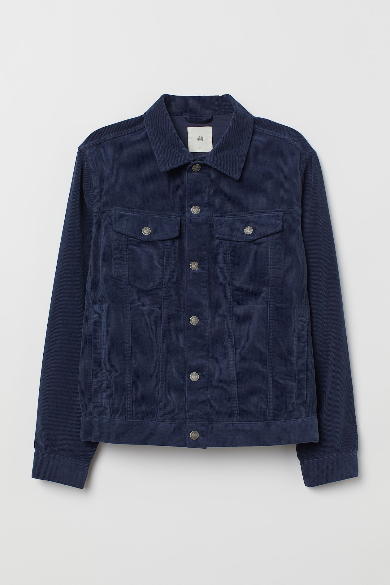 Corduroy Jacket - Long sleeve - Dark blue - Men | H&M US