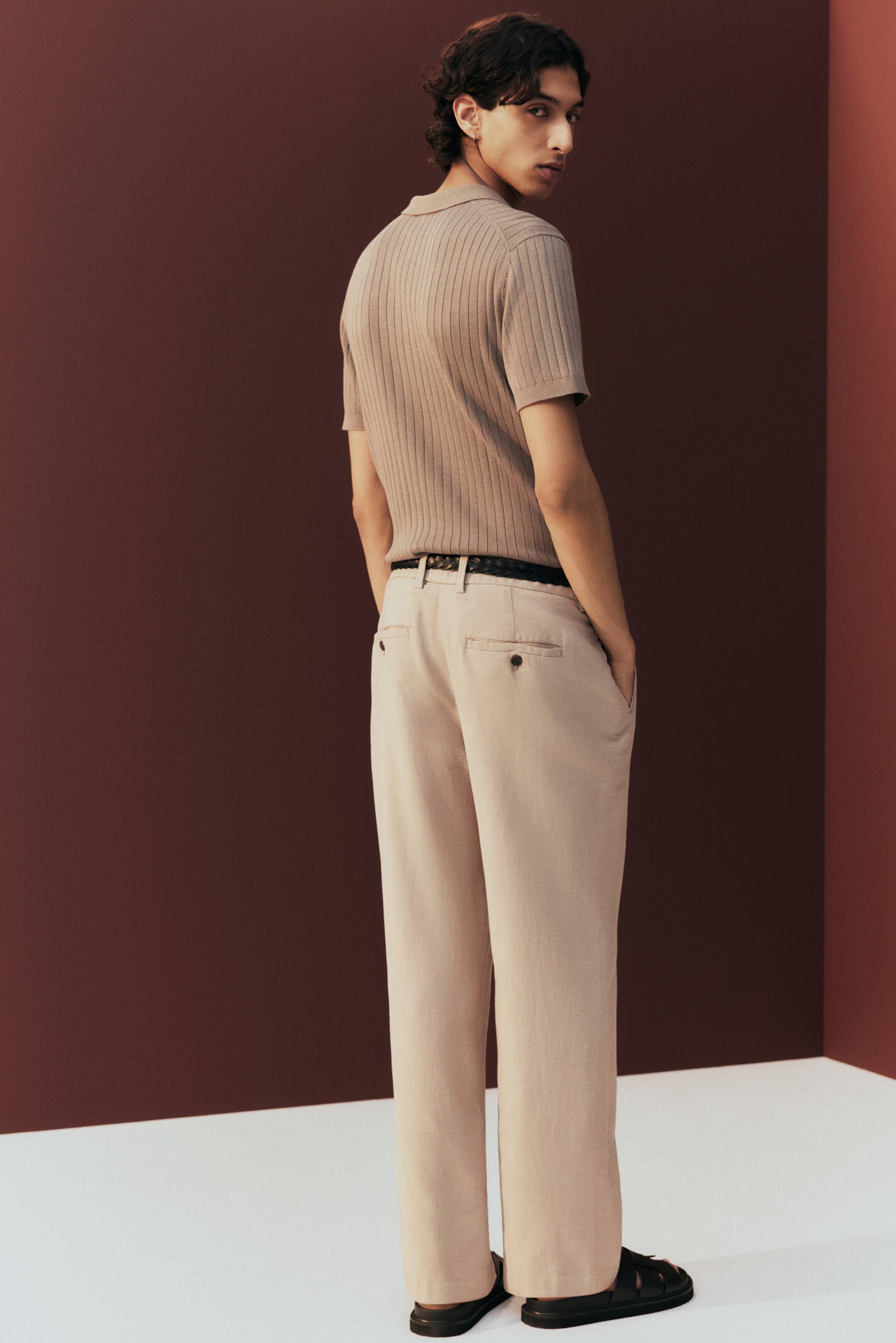 Ver imagem maior: Polo com fecho éclair Slim Fit - Bege - HOMEM | H&M PT 4