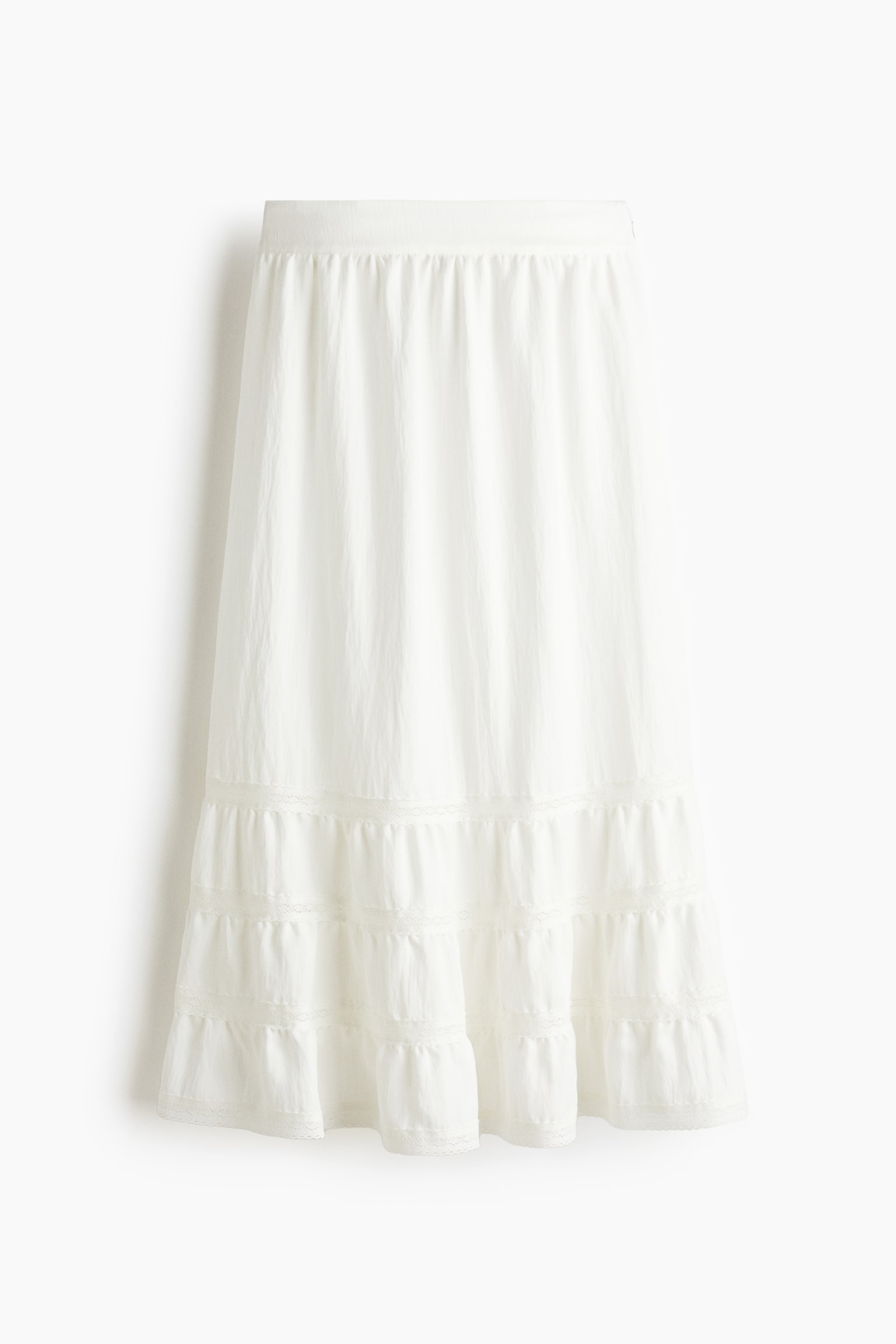 Lace-inset skirt - White/Black - 2