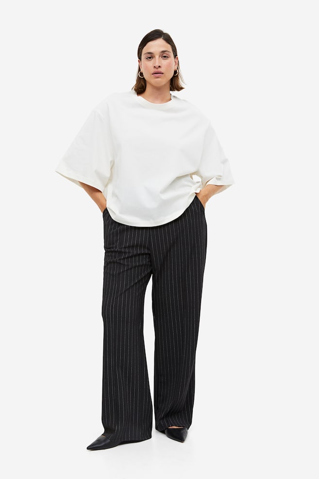 High-waisted tailored trousers - Dark grey/Pinstriped/Black/Dark grey/Checked/Dark grey - 1