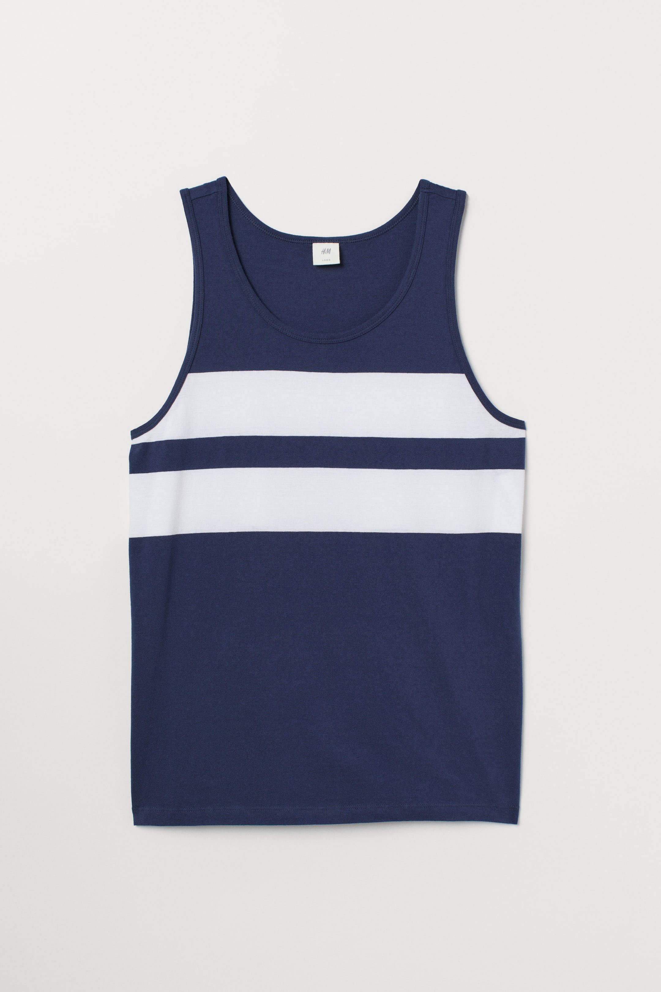 View larger image: Vest top with a motif - Blue/White striped - Men | H&M 1