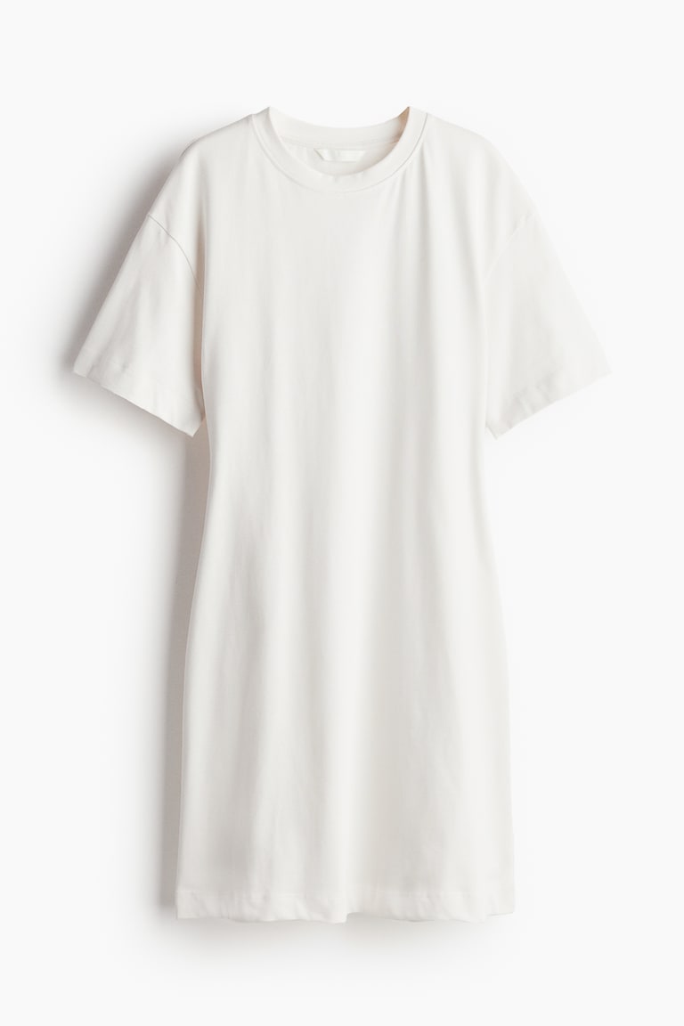 Waisted T-shirt dress White Ladies H&M IN