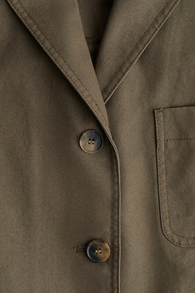 Veste en toile de coton - Vert kaki foncé/Crème - 2
