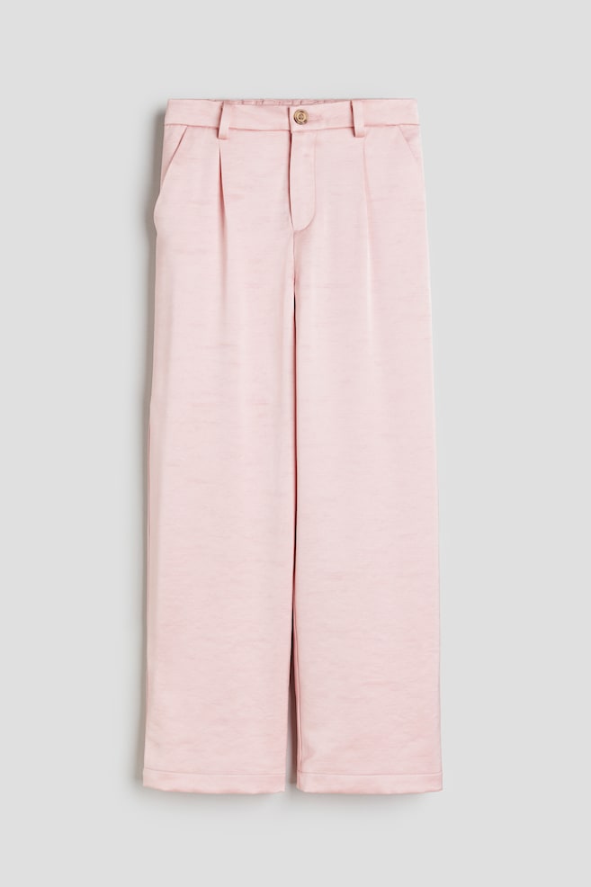 Pantaloni eleganti in satin - Rosa chiaro - 1