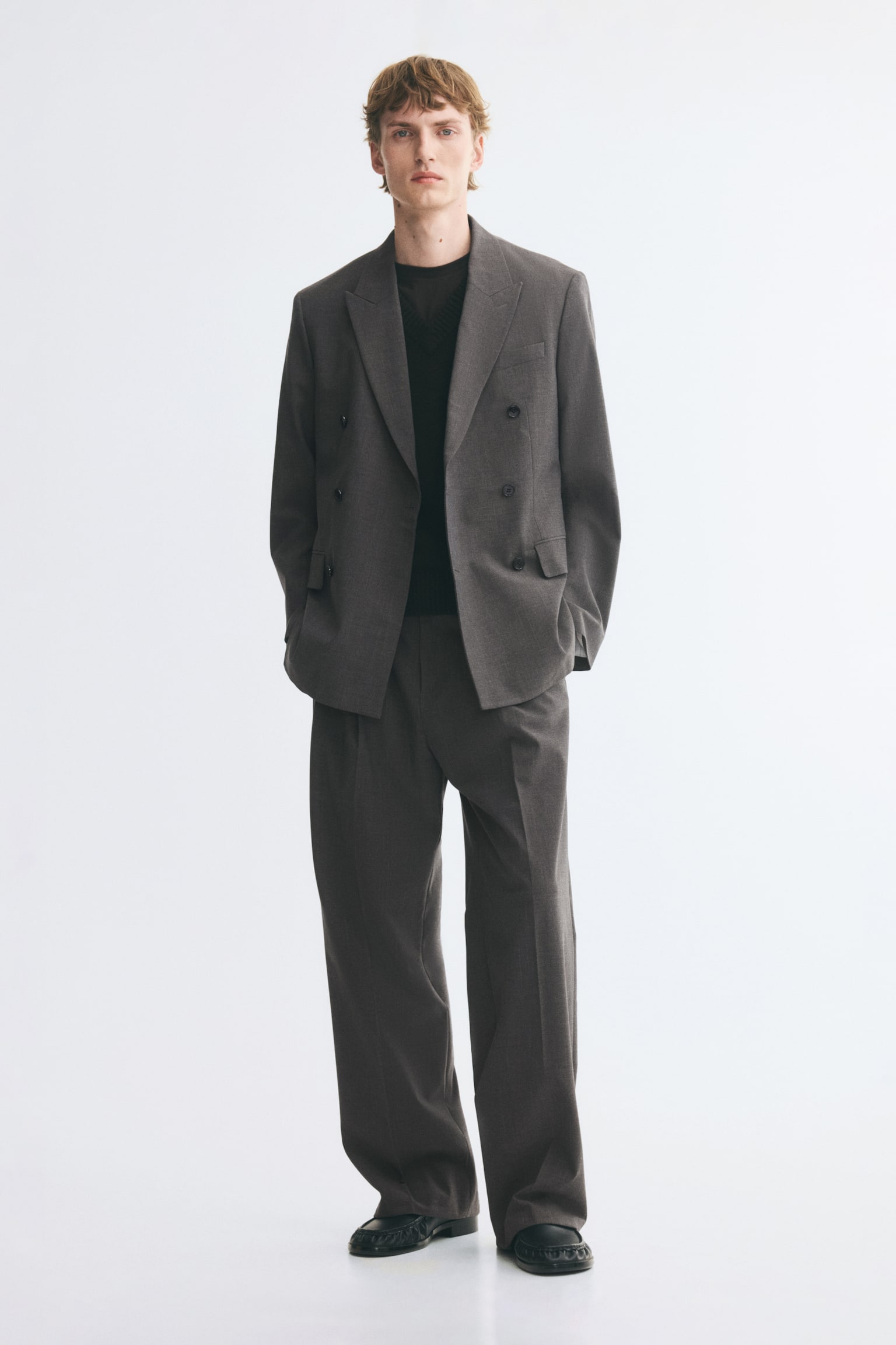 Мужская куртка H&M Relaxed-Fit Double-Breasted, цвет: Тёмный коричневый — фото 5
