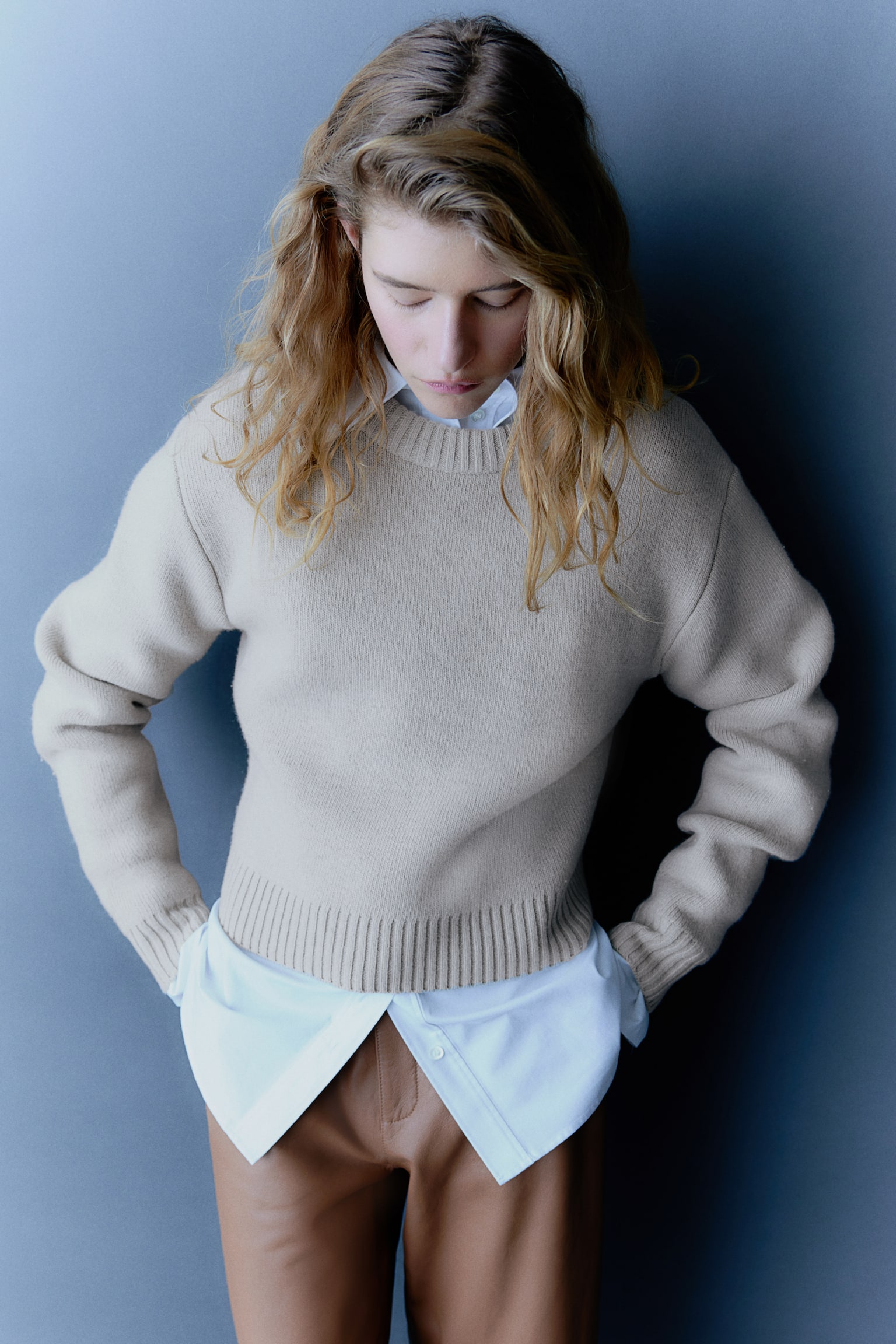 Cashmere-blend jumper - Greige - 4