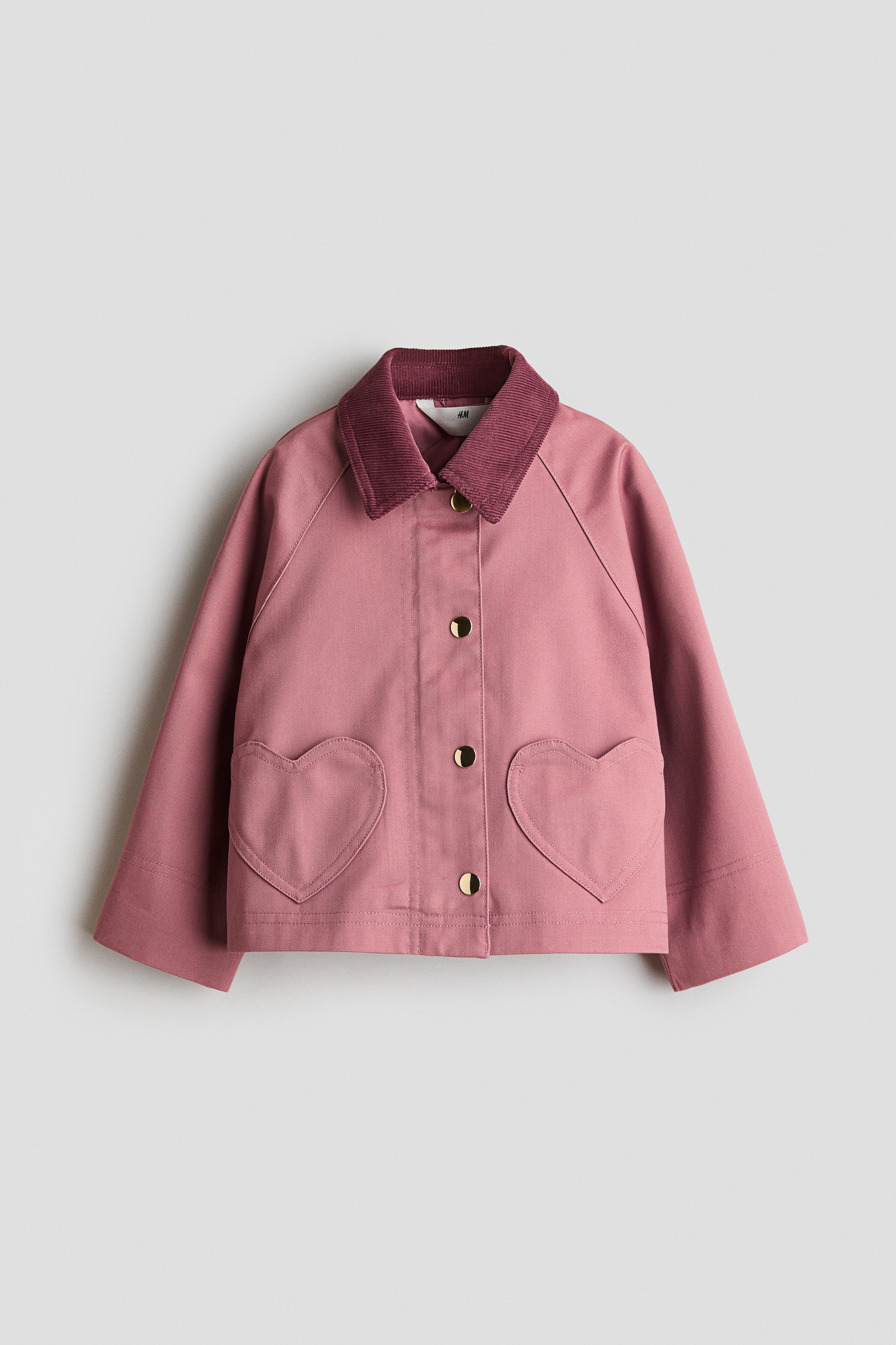 Utility-Jack mit Cordkragen - Mattrosa/Beige