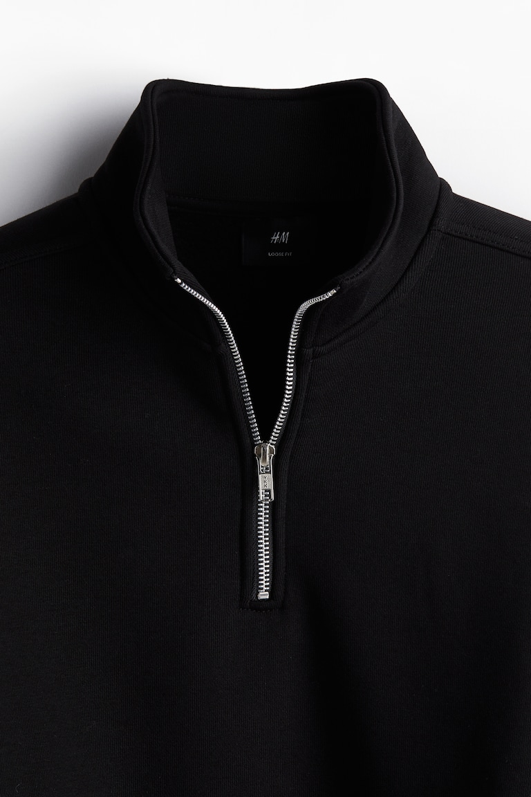 Loose Fit Half-Zip Sweatshirt - Black - Men | H&M CA 
