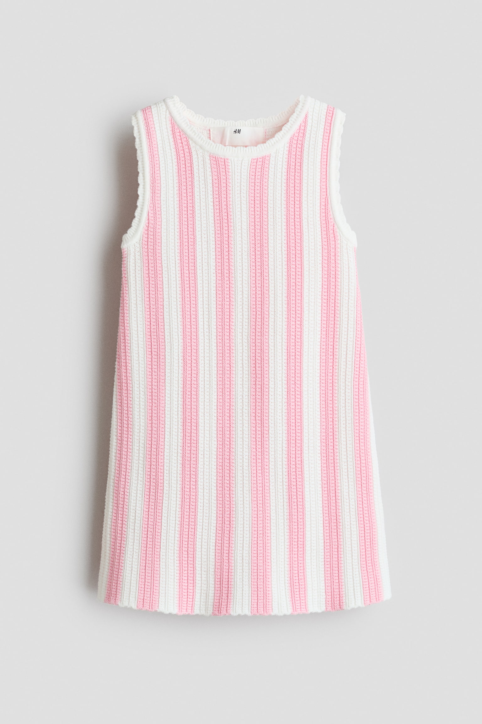 Textured cotton dress - Light pink/White striped/Light purple/Light blue/White striped/Cream