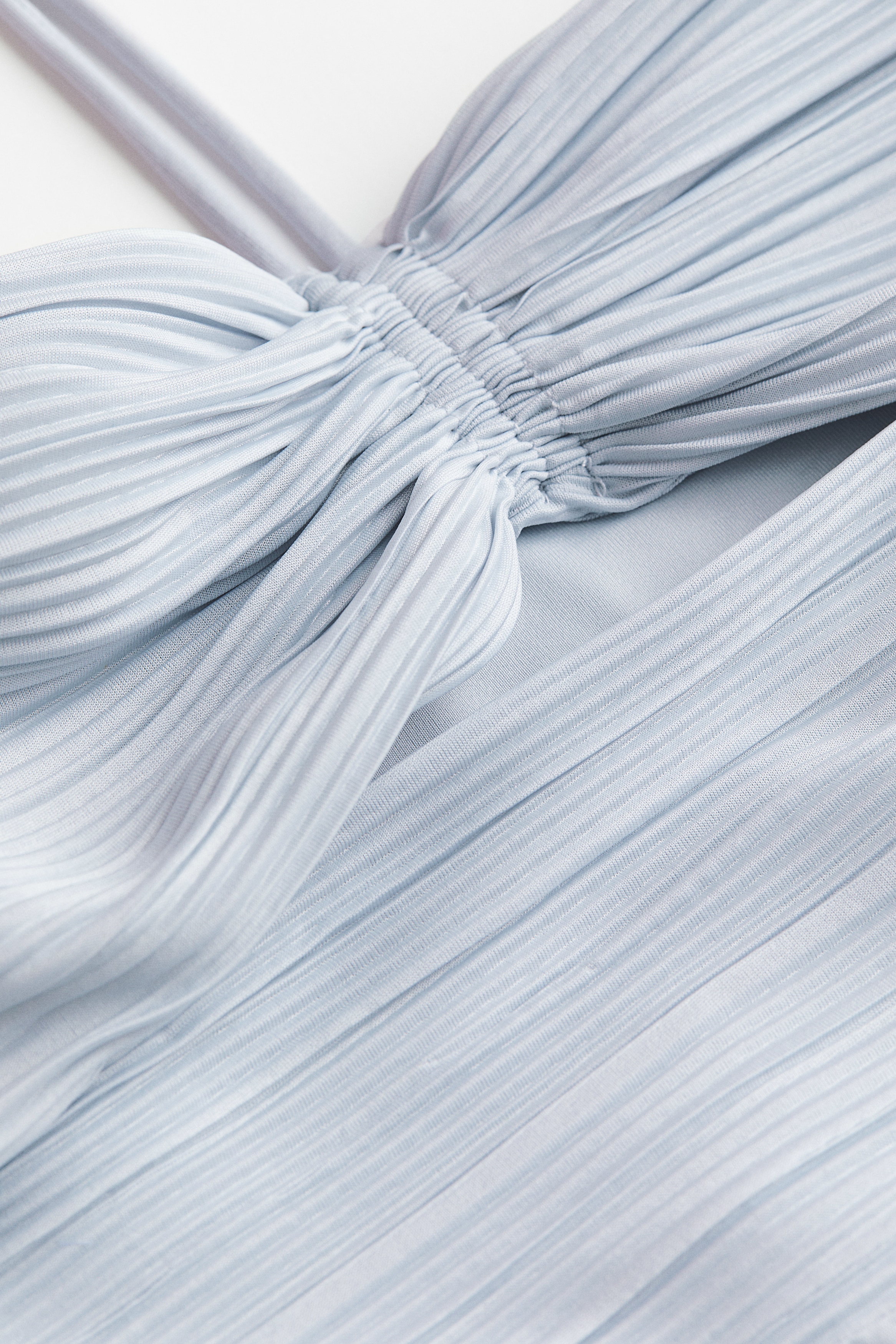 strapless open back dress Blue Pleated Chiffon Dress – self-portrait-EU main image 0