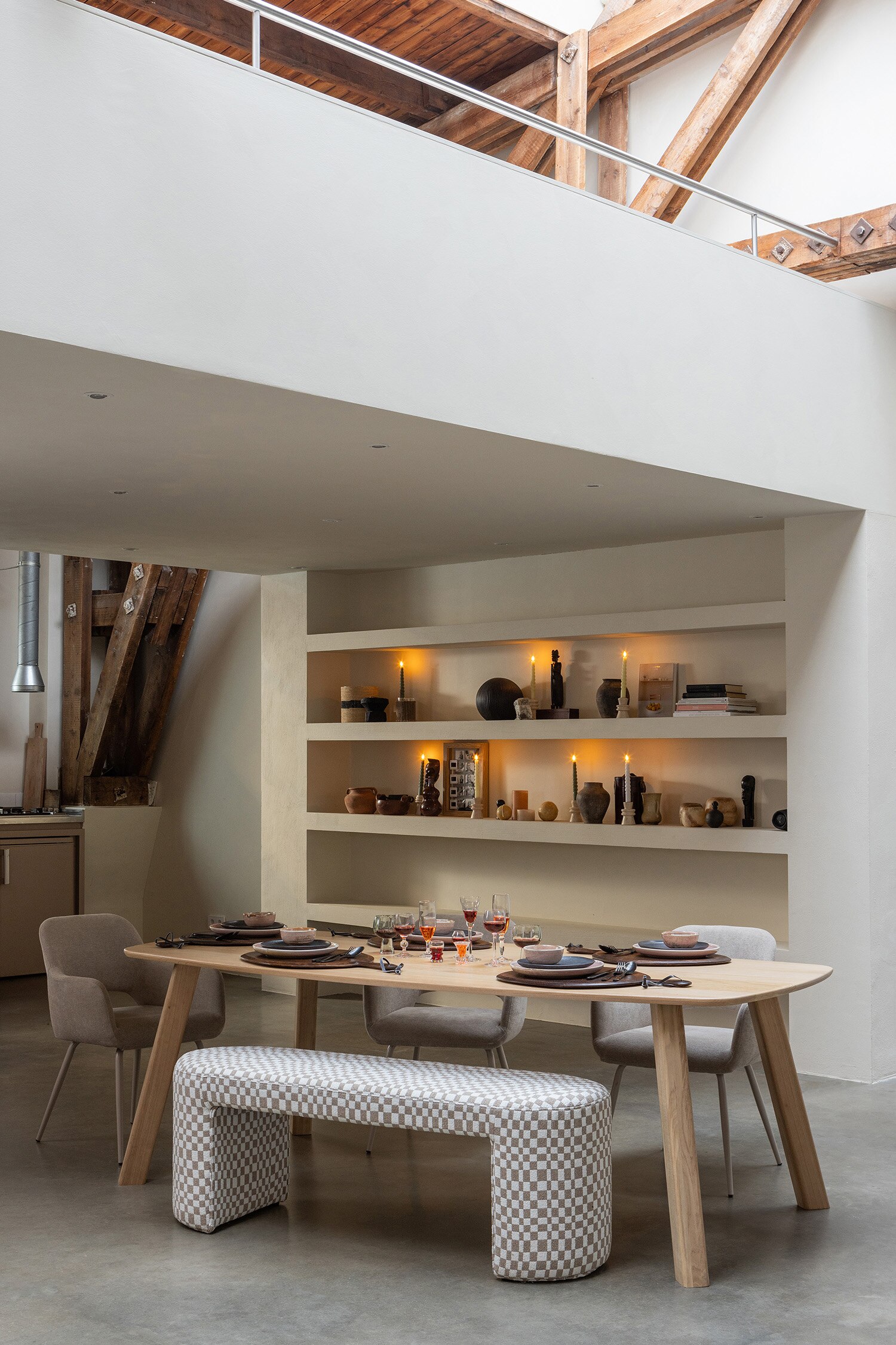 Jacob Bank - Creme/Natürlich/Grün