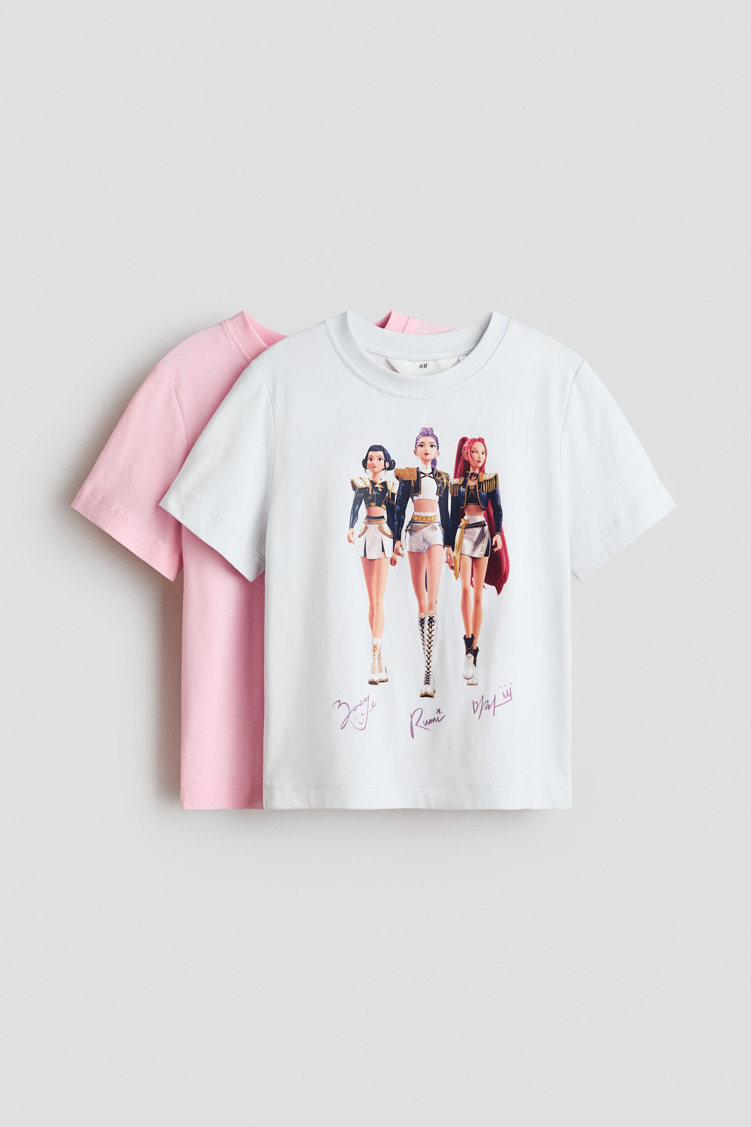 T-shirt con stampa 2 pezzi - Bianco/KPop Demon Hunters/Rosso/Hello Kitty/Rosa chiaro/Peppa Pig