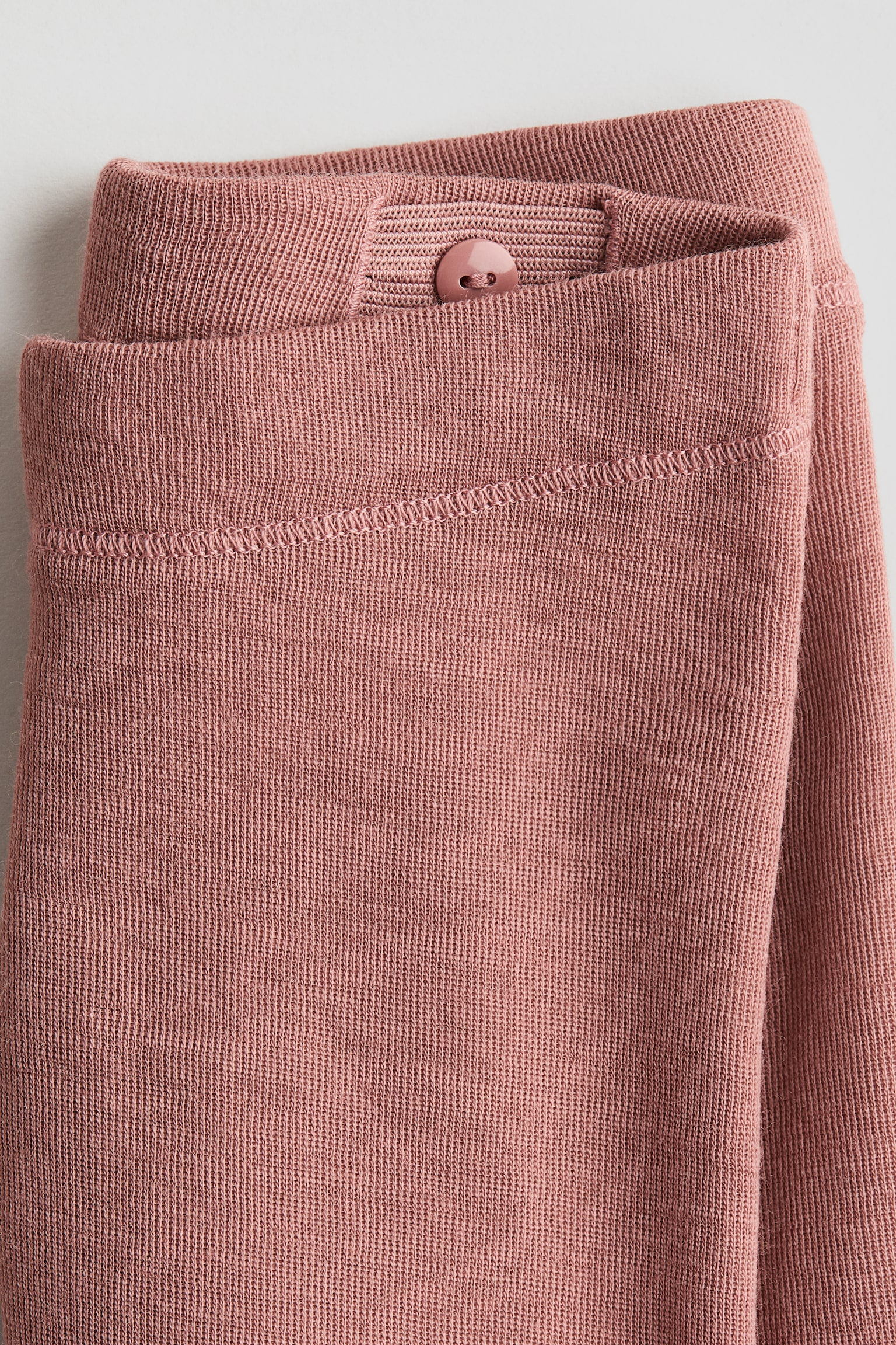 Wool jersey leggings - Dark dusty pink/Dark grey marl/Light beige - 2