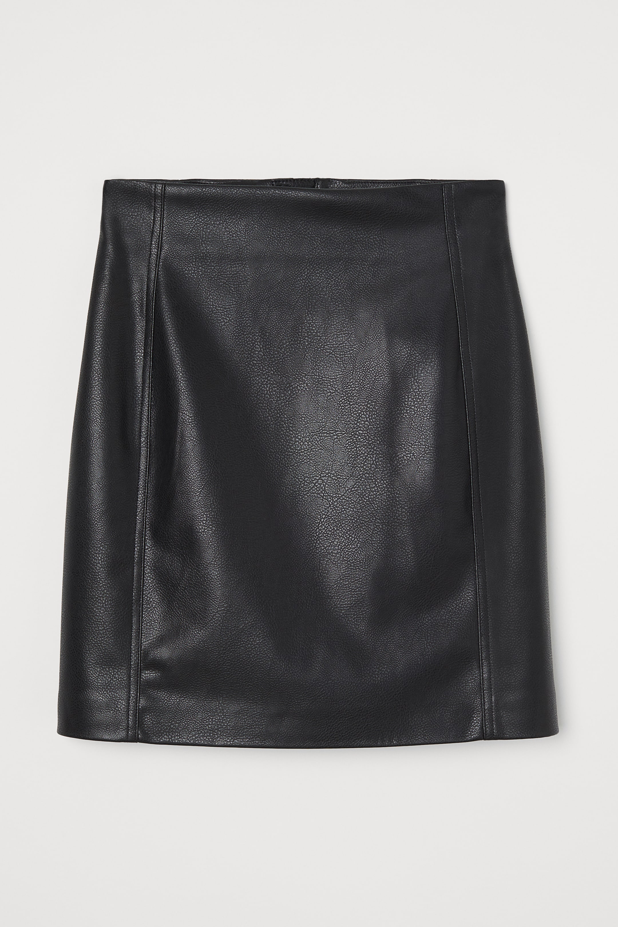 Imitation leather skirt - Regular waist - Short - Black - Ladies | H&M GB