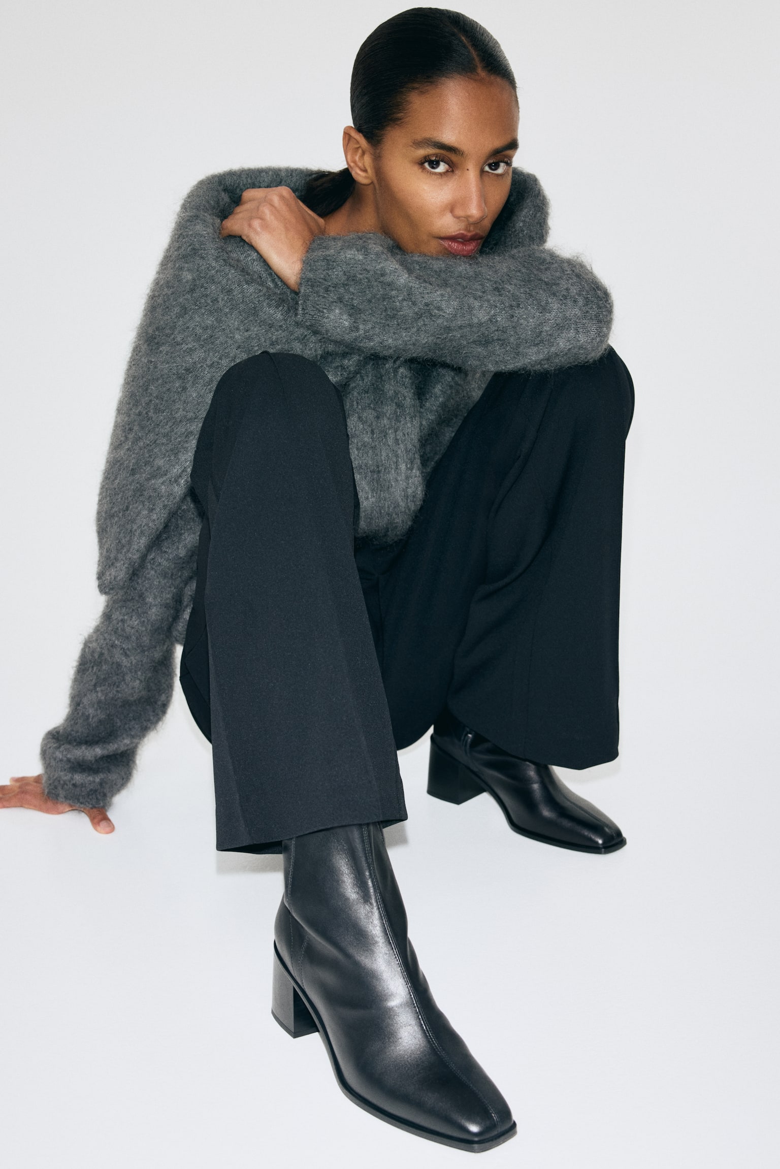 Leather ankle boots - Black/Dark brown - 1