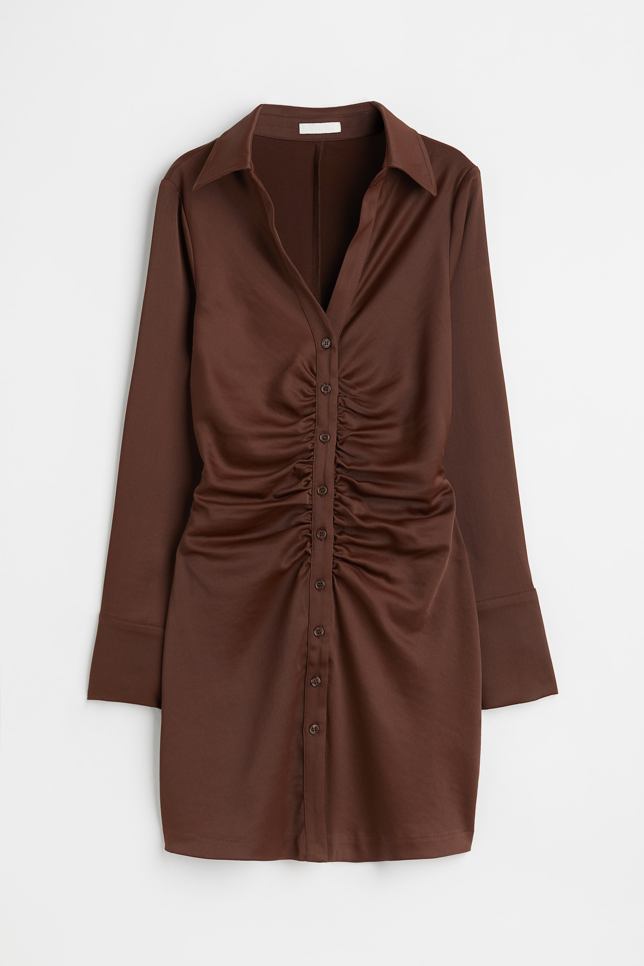 Xem ảnh lớn hơn: Váy rủ vải crêpe - Màu nâu đậm - Ladies | H&M VN 1