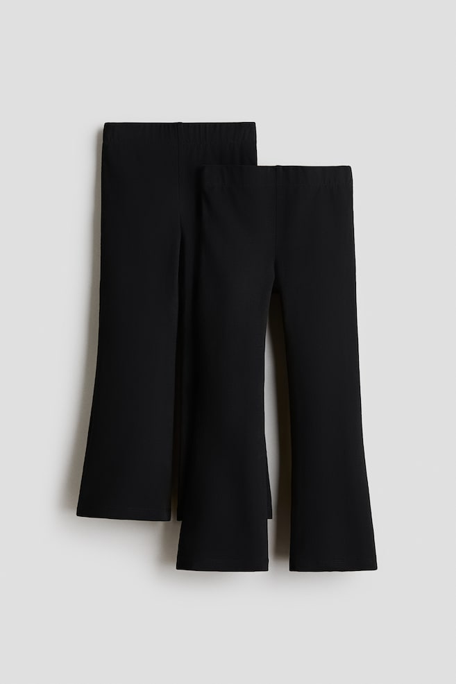 2-pack flared leggings - Black/Mole/Light purple/Black/Light pink/Pink/Dark grey - 1