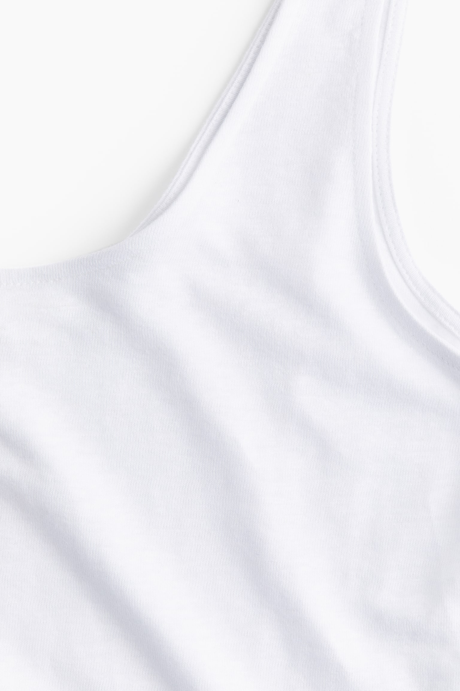 Linen Blend Tank - White/Black - 3