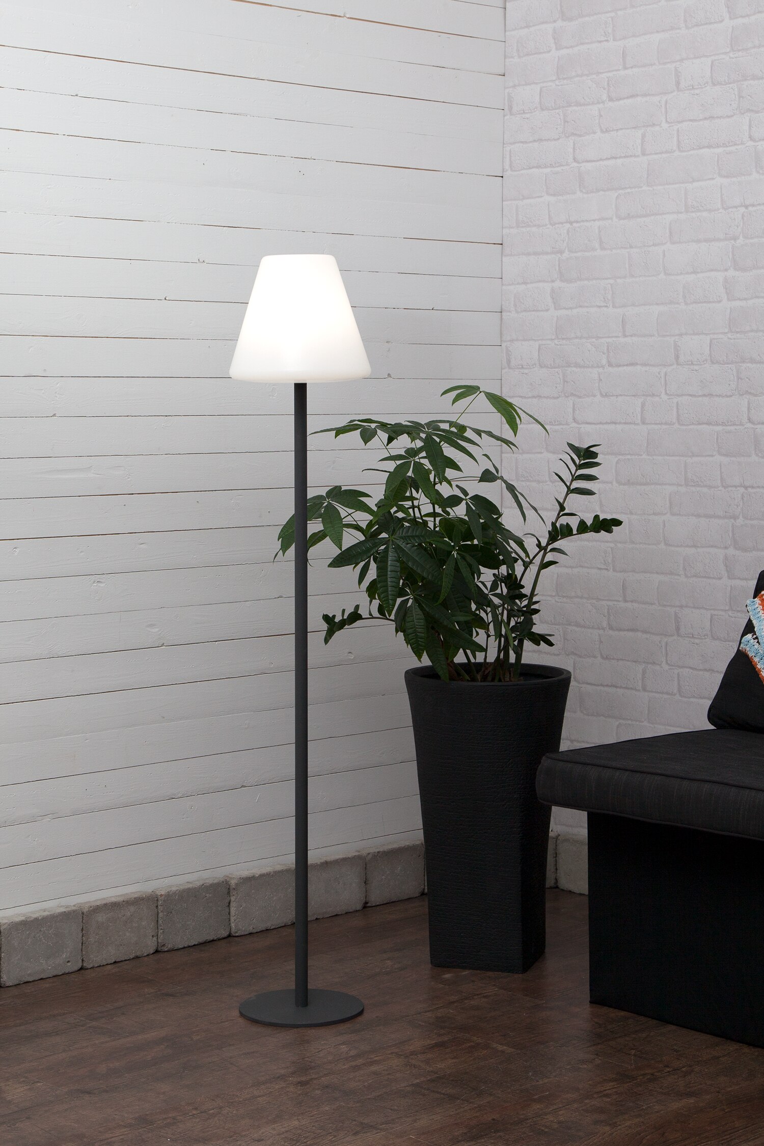 Stehleuchte Kreta Drinnen/draußen - Grau