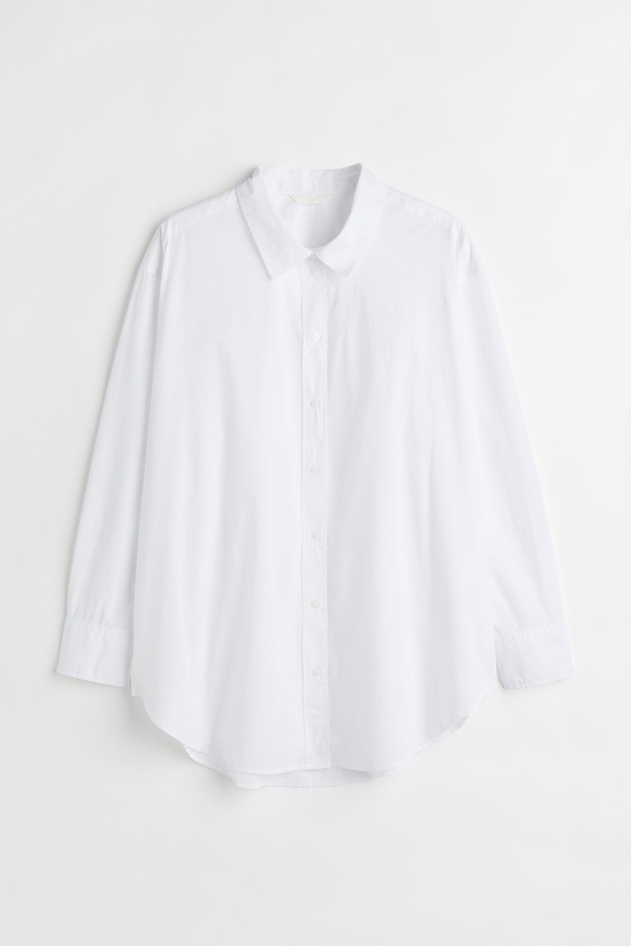 H&M+ Poplin Shirt - Long sleeve - Regular length - White - Ladies | H&M US