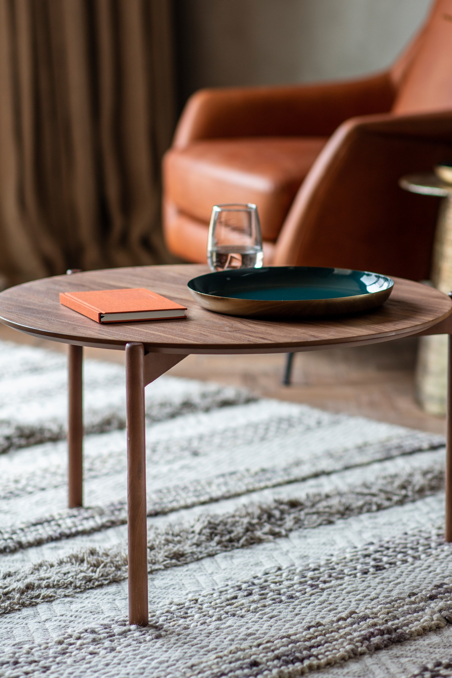 Wood Veneer Coffee Table - Dark Wood