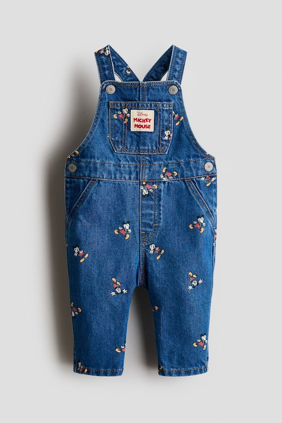 Детские комбинезоны H&M Printed Denim Overalls